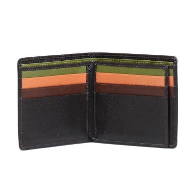 Brązowy portfel skórzany wnętrze