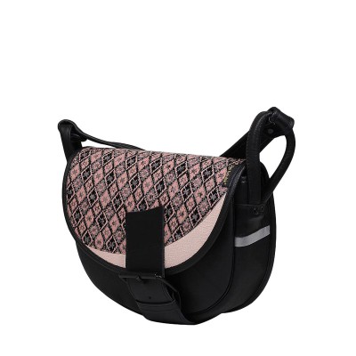 czarno-różowa torebka skórzana Słoń Torbalski