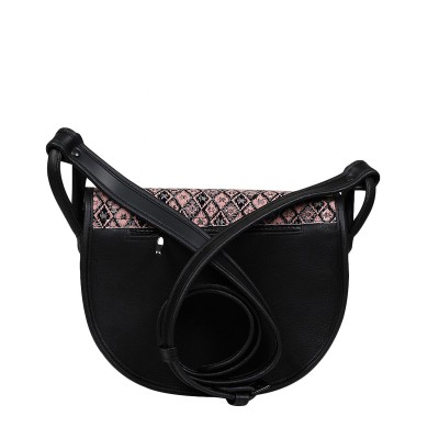 czarno-różowa torebka skórzana Słoń Torbalski