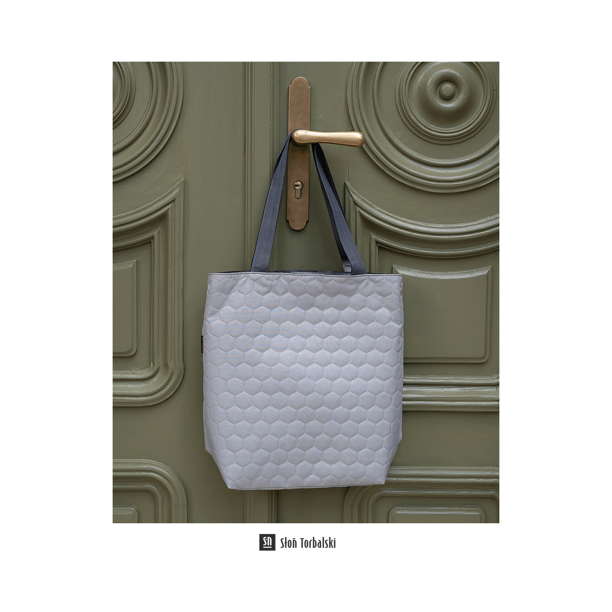 popielata  torebka shopper pikowana  Eko