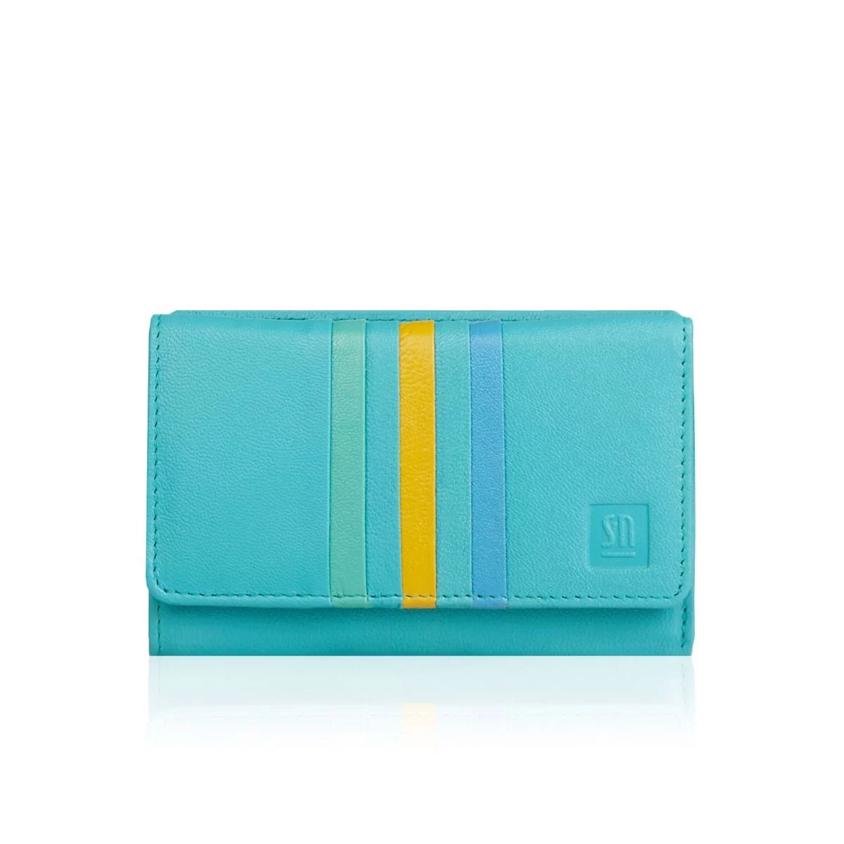 Pojemny kolorowy portfel damski skórzany - Fioletowy - Fioletowy