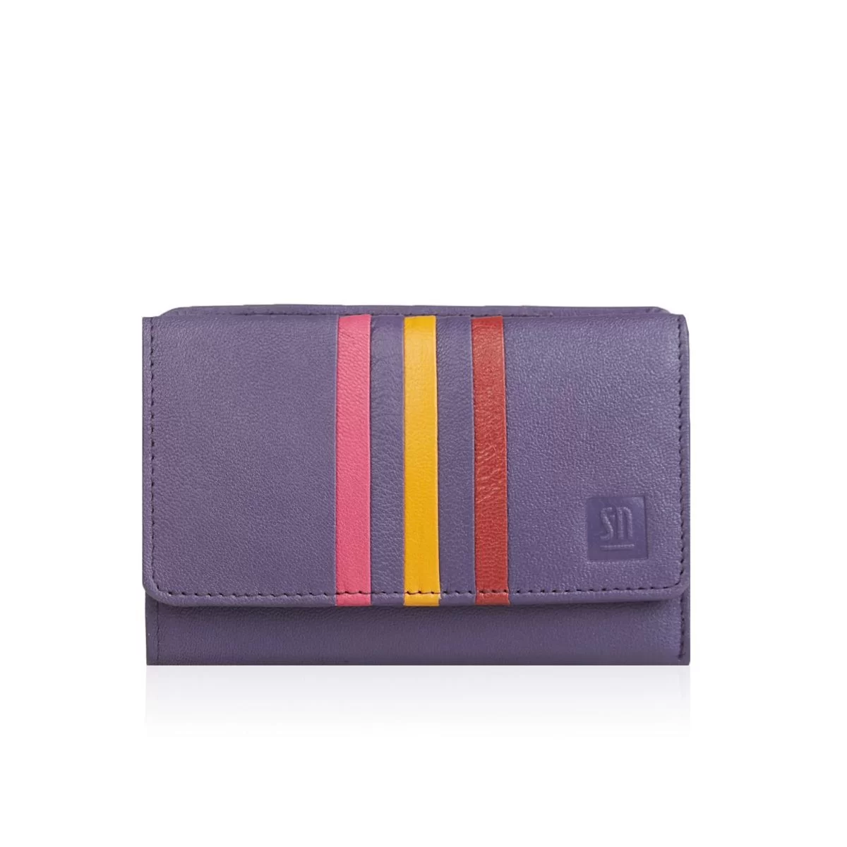 Kolorowe portfele damskie skórzane - Fioletowe - Fioletowy
