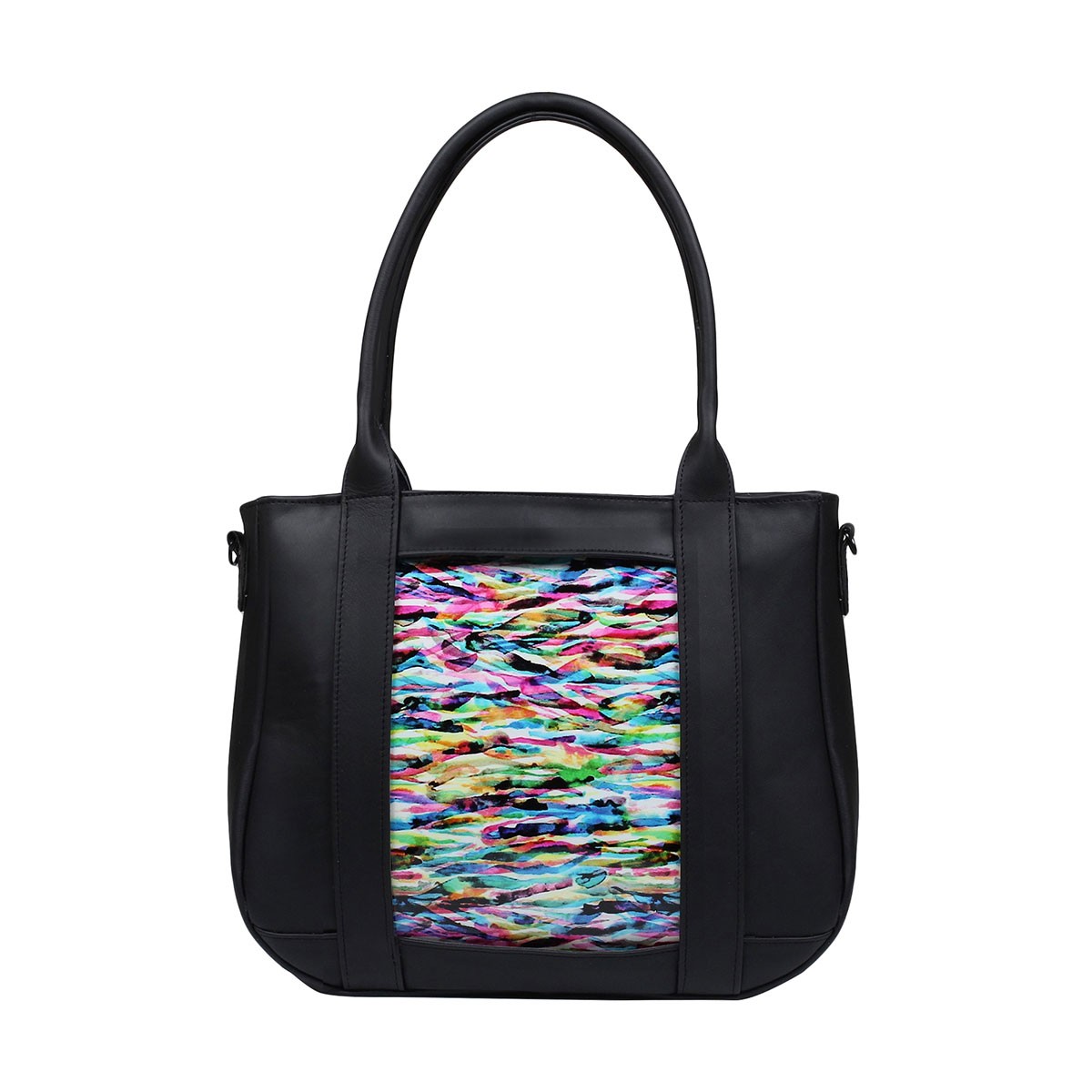 czarna damska torebka skórzana z wymienną wstawką  shopper Scarlett
