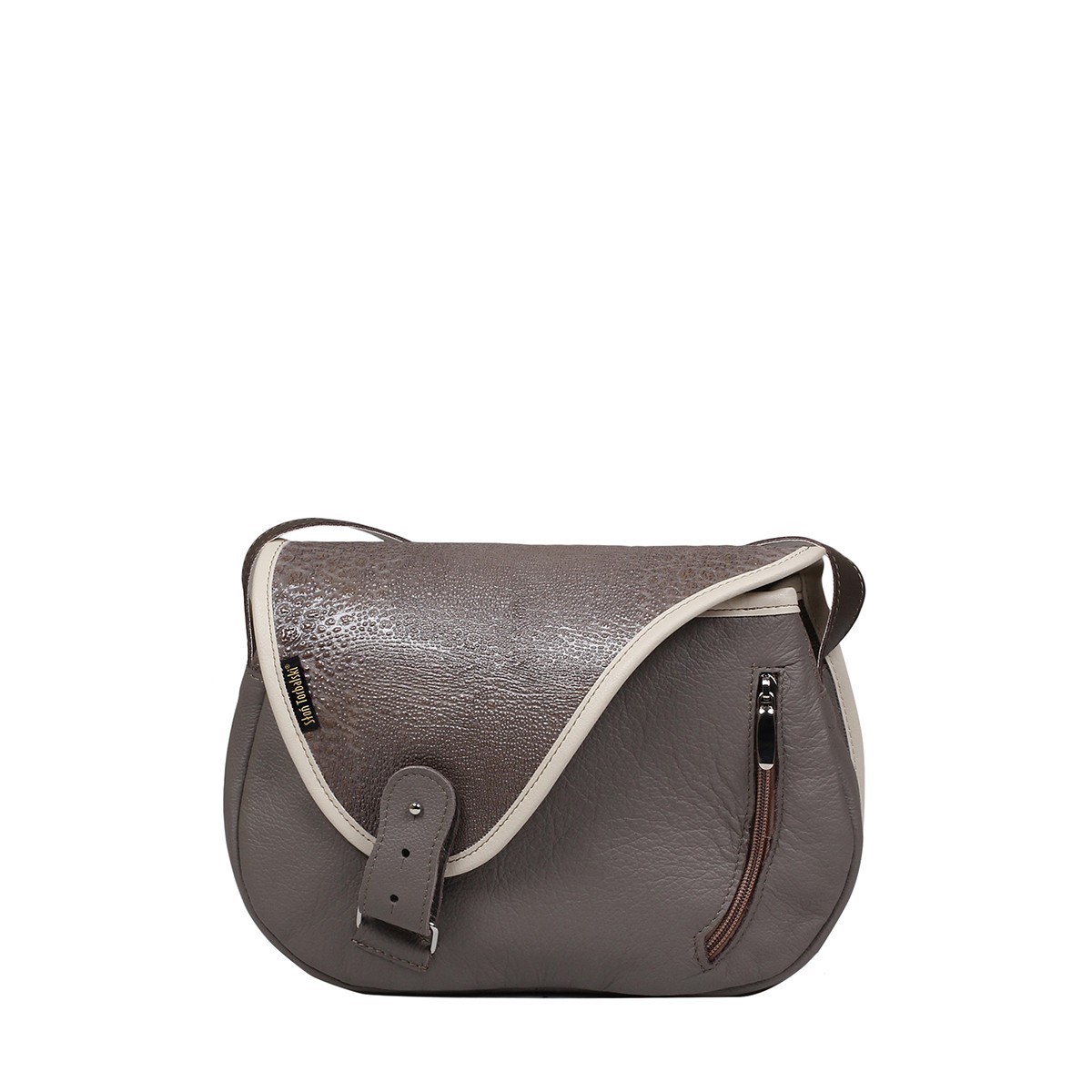 popielata torebka damska skórzana na ramię Mouse