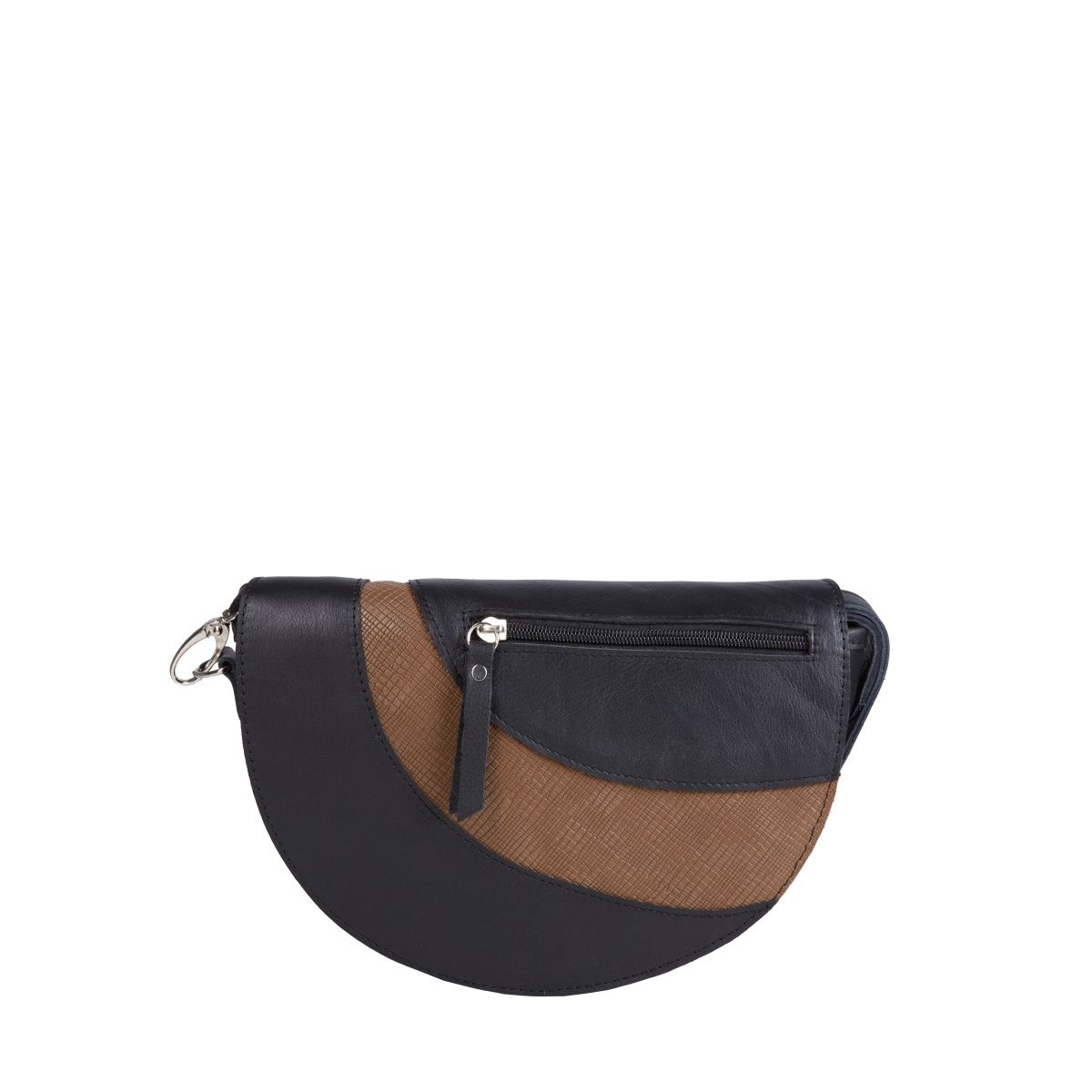 czarna torebka skórzana półokrągła z funkcją nerki  Mała Mi