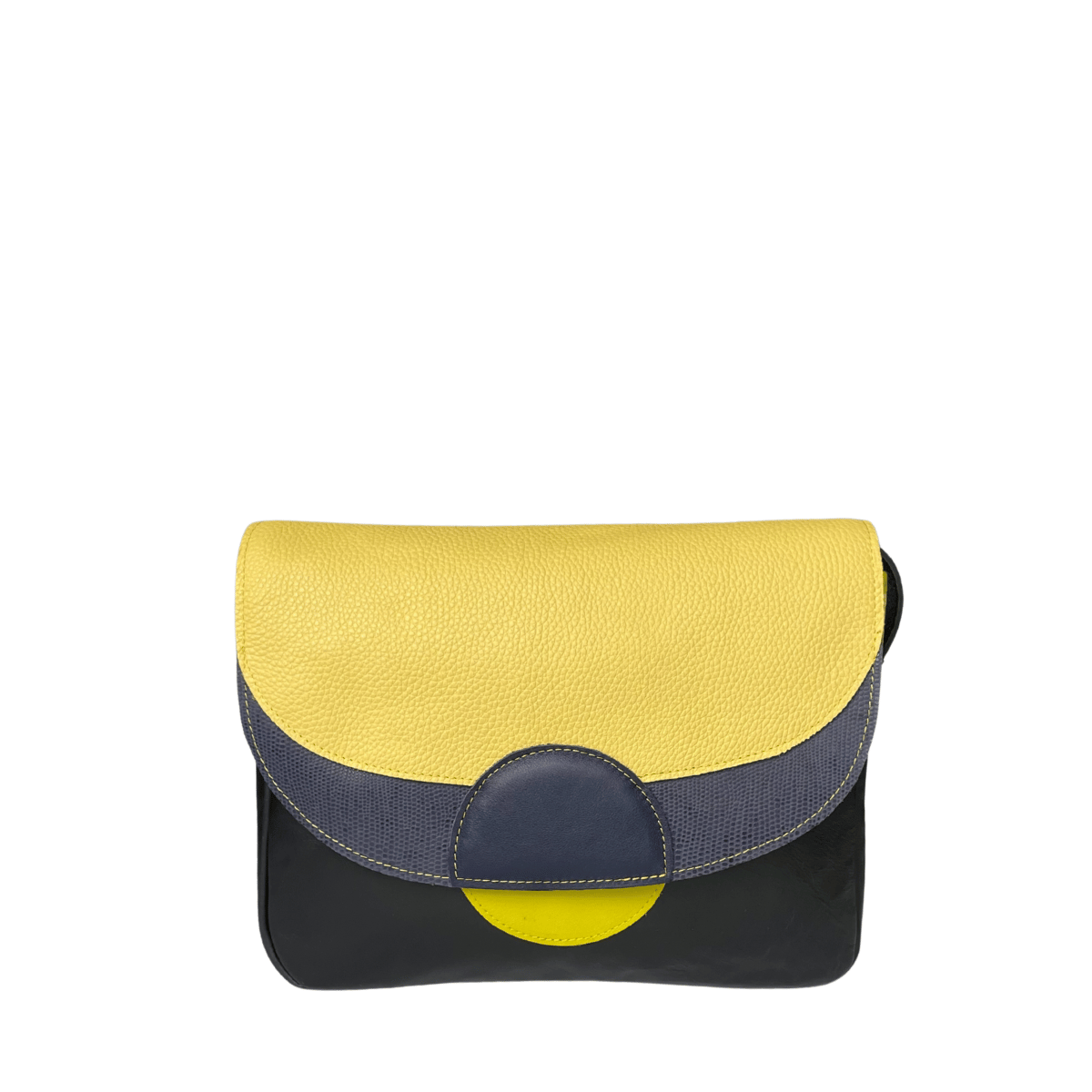 czarno żółta torebka skórzana na ramię Rainbow