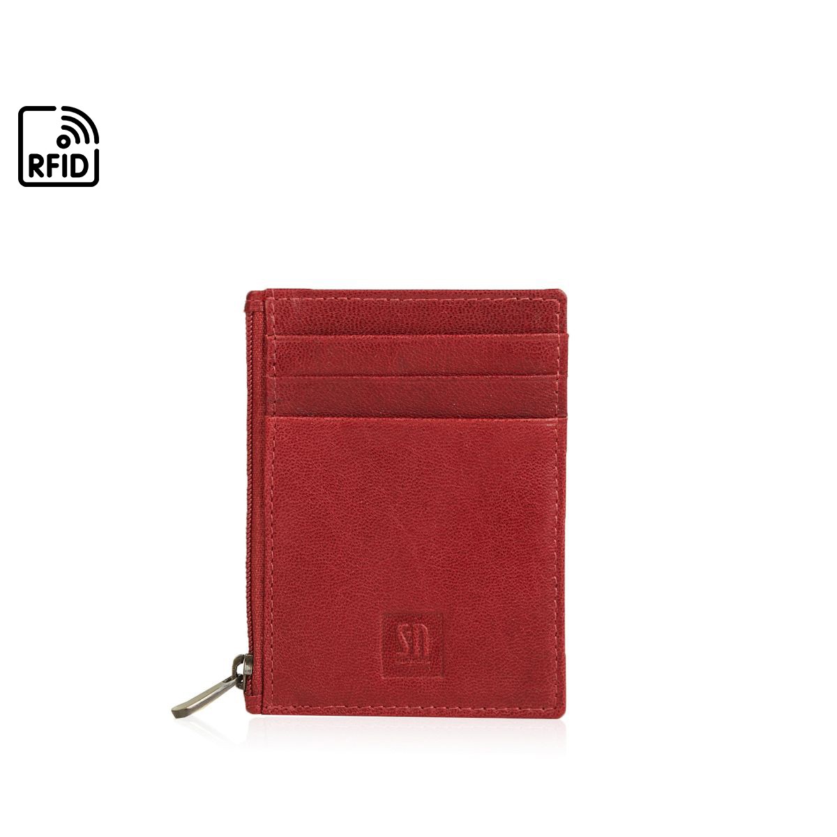 czerwony portfel skórzany / etui KLASYCZNY