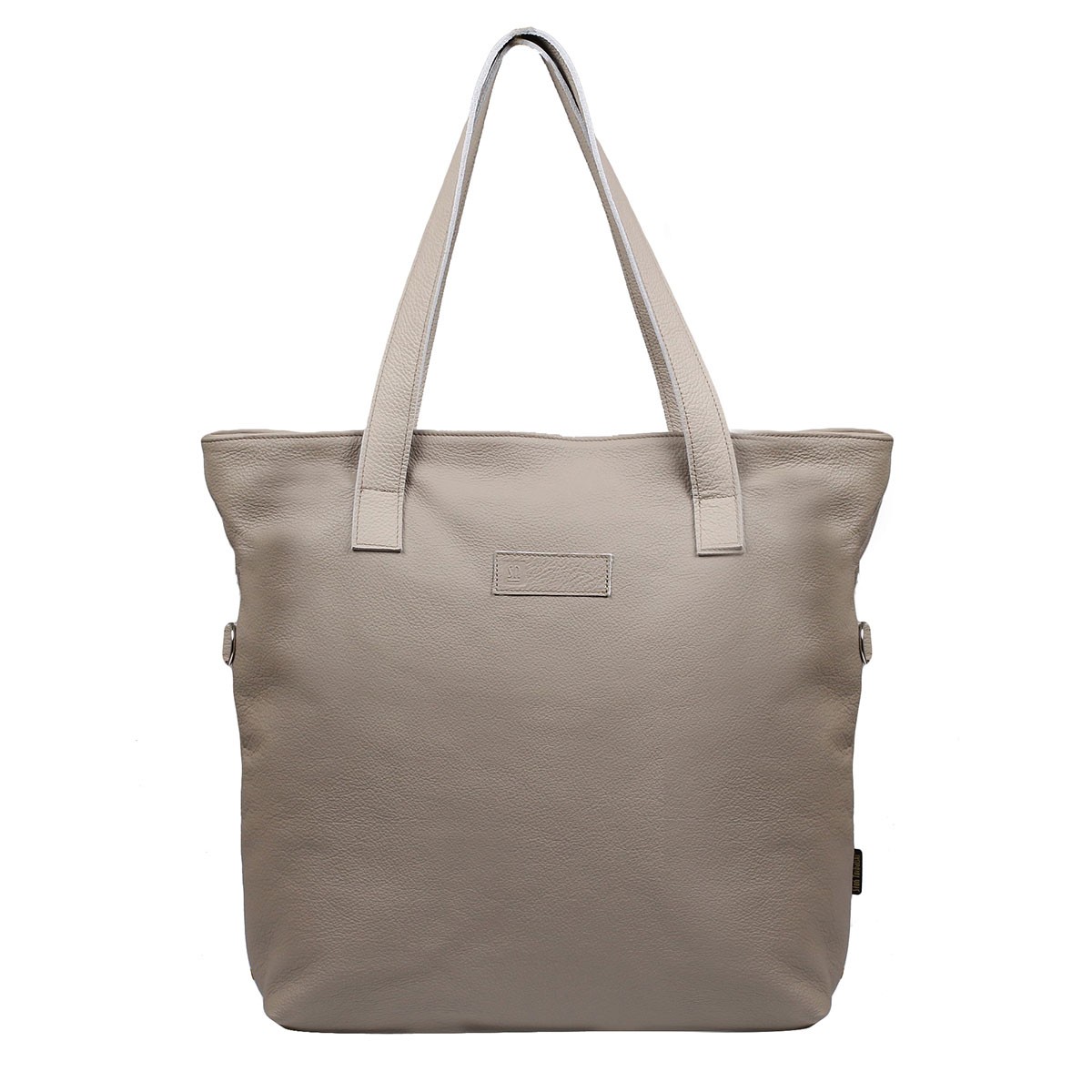 beżowa skórzana torebka damska shopperka zapinana na zamekJessica