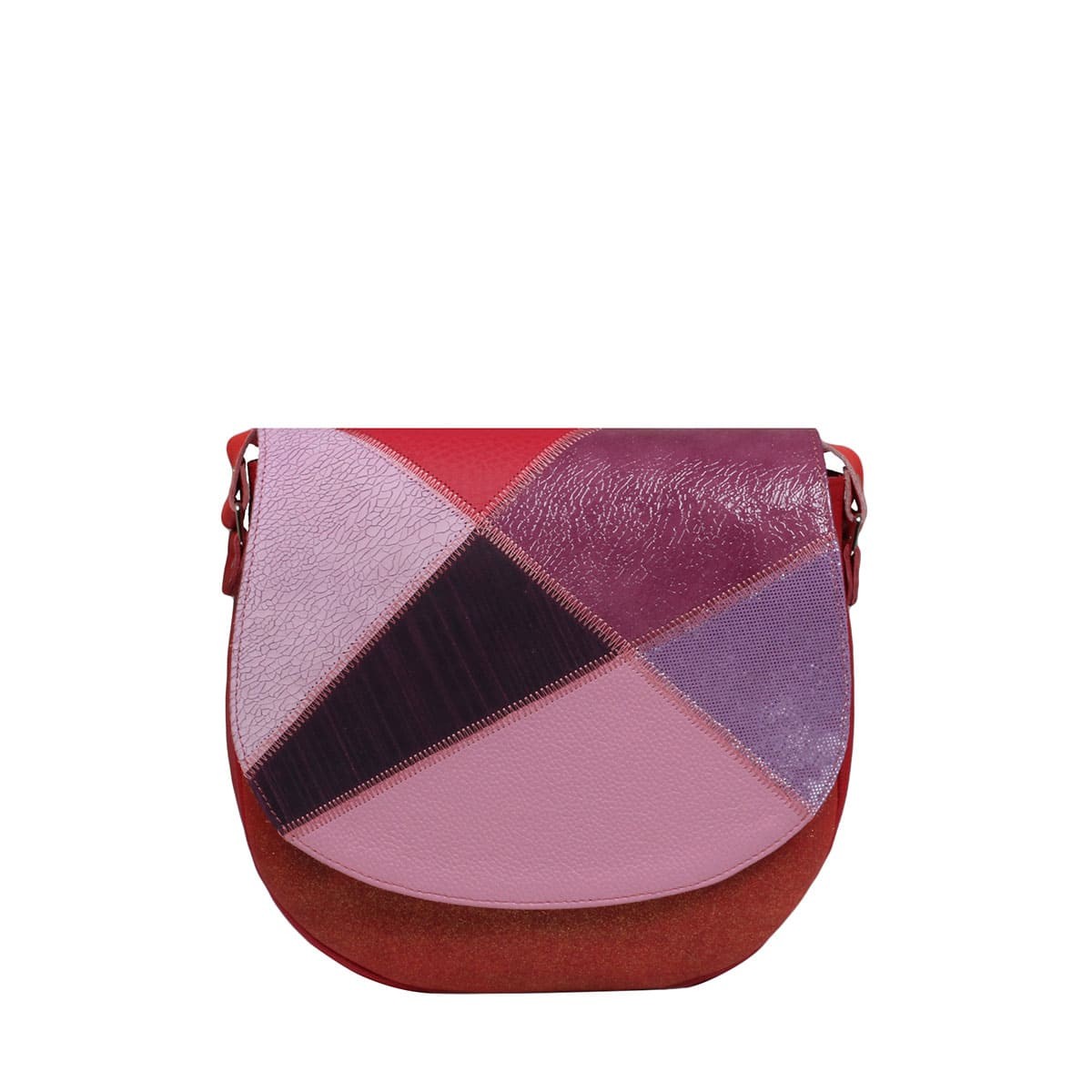 czerwona torebka damska skórzana listonoszka na ramię  Mała Zu