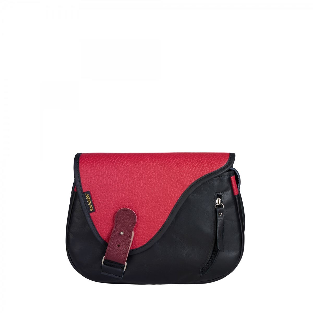czarno czerwona torebka damska skórzana na ramię Mouse