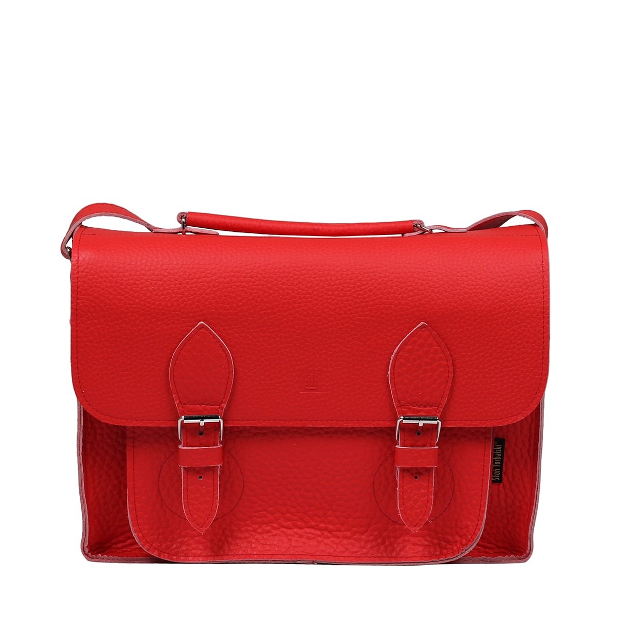 czerwona torba skórzana na ramię i do ręki listonoszka Dalia