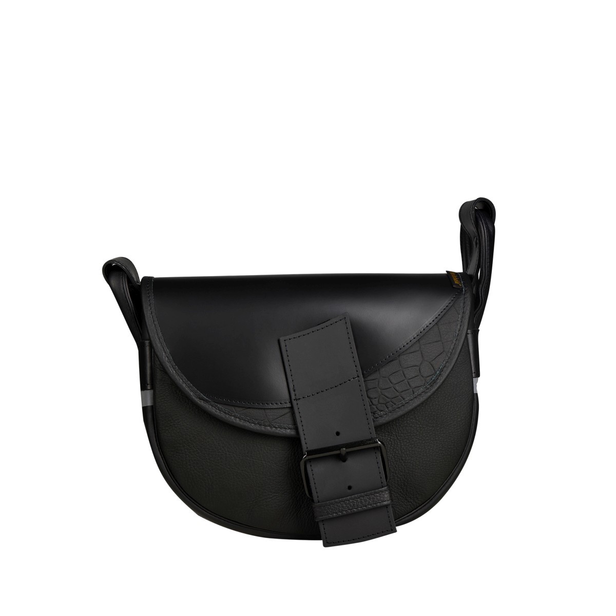 czarna skórzana  torebka damska listonoszka na ramię Freshman Mini