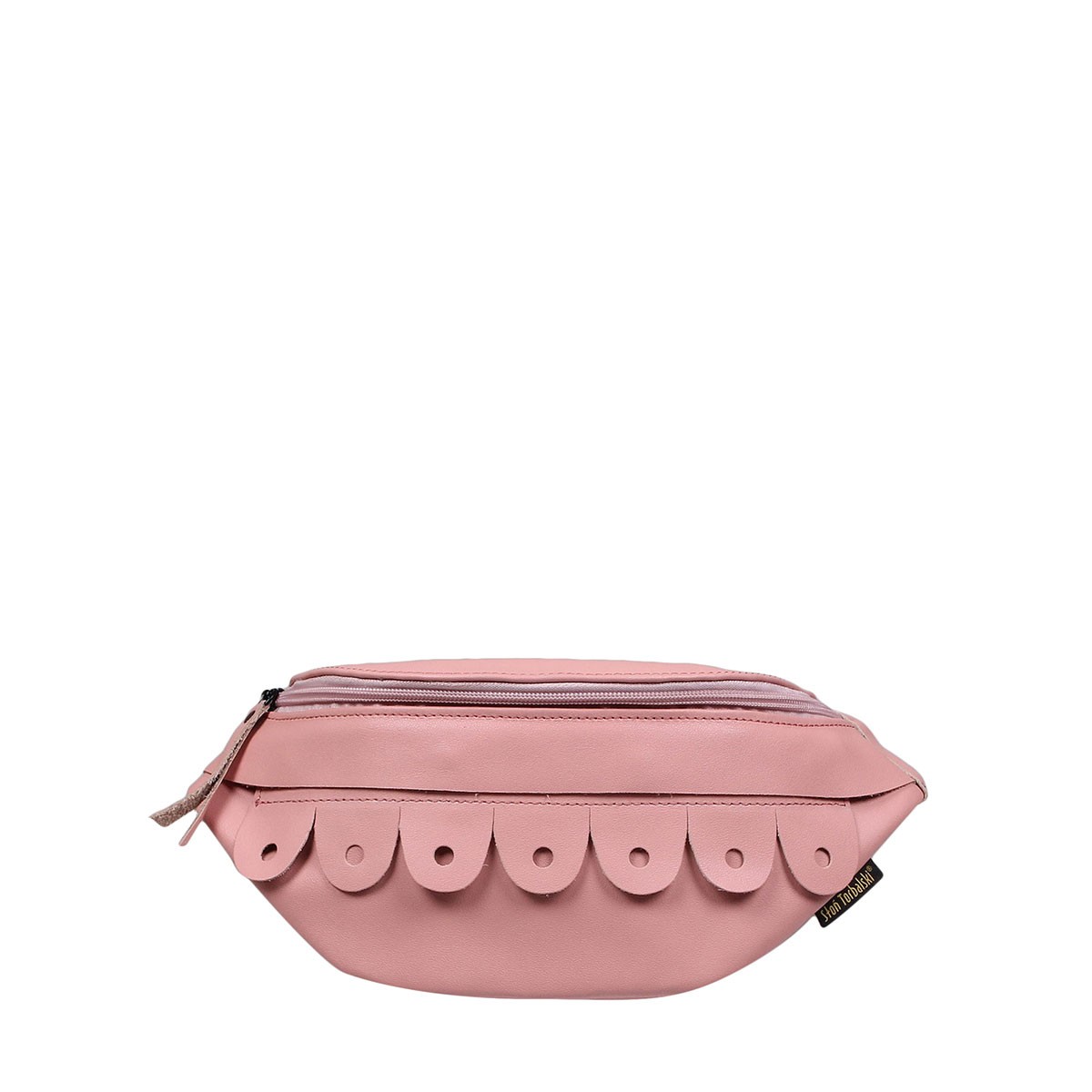 różowa nerka  damska skórzana z wymiennymi wstawkami dopiananymi  Julia