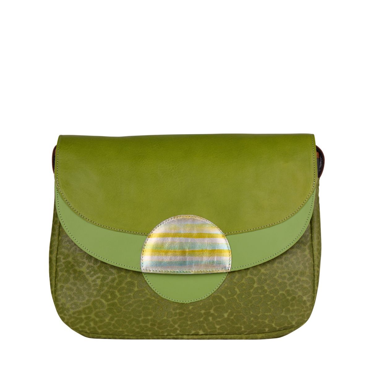 zielona torebka damska skórzana na ramię Rainbow