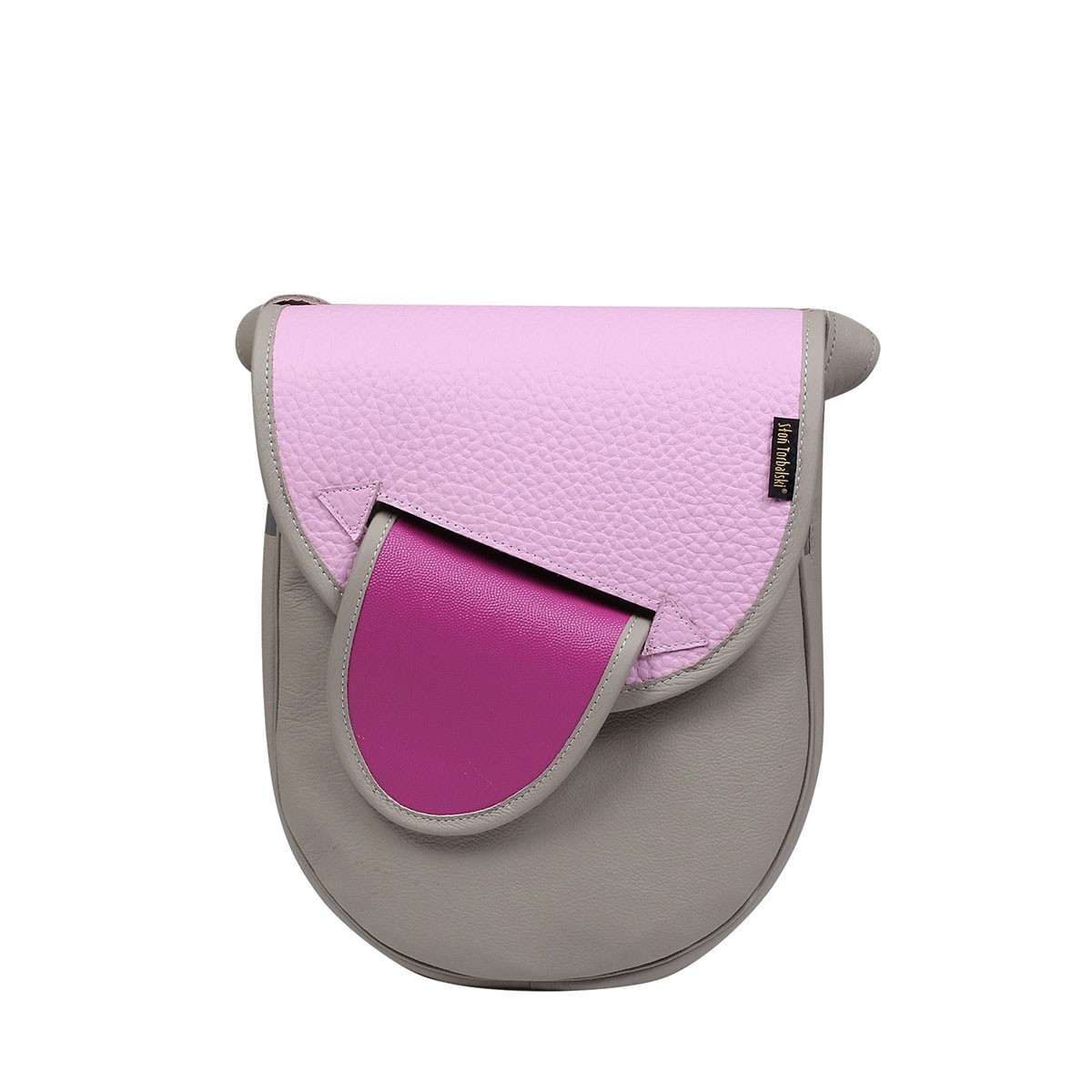 popielato różowa torebka damska skórzana listonoszka City Light