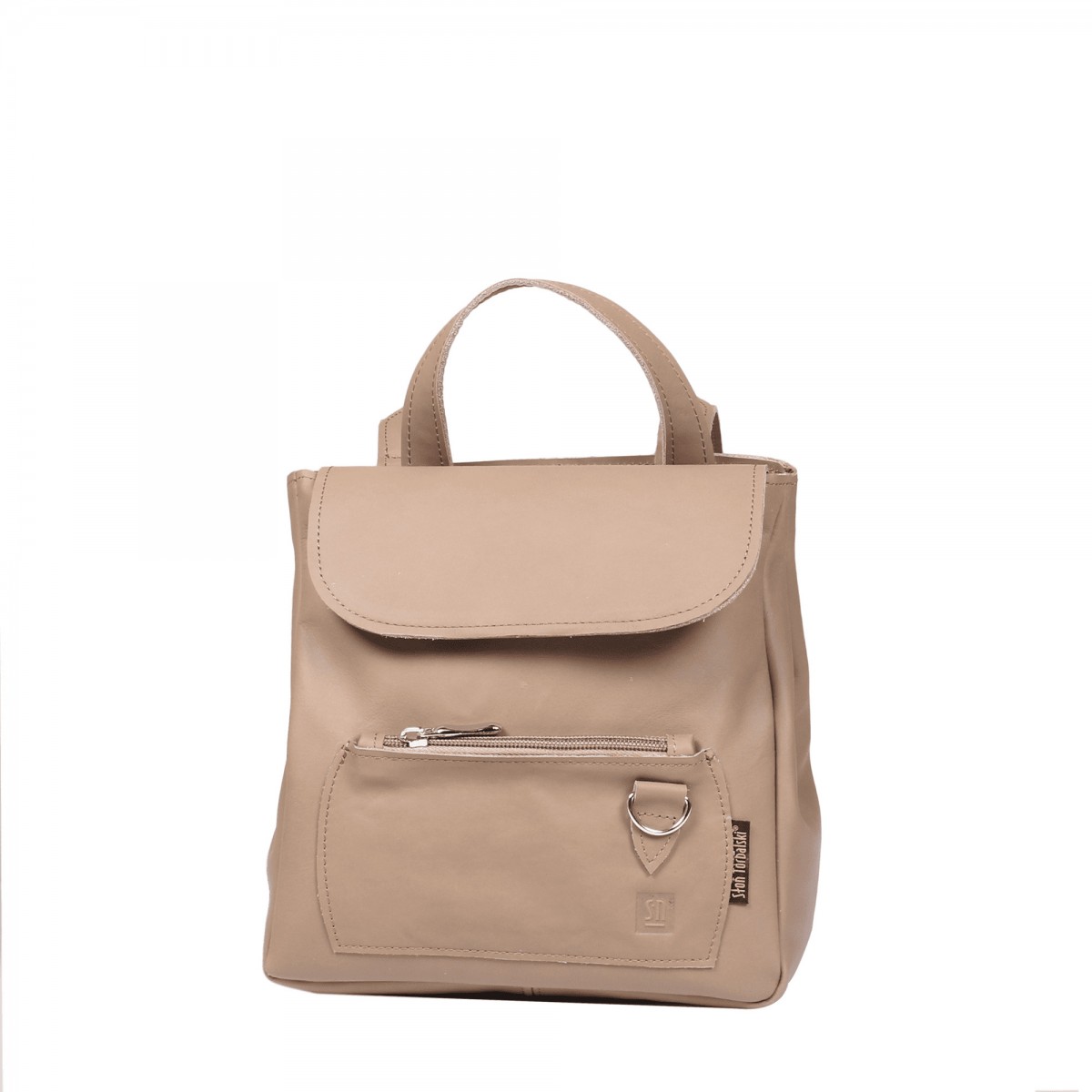 beżowy plecak skórzany Zoya