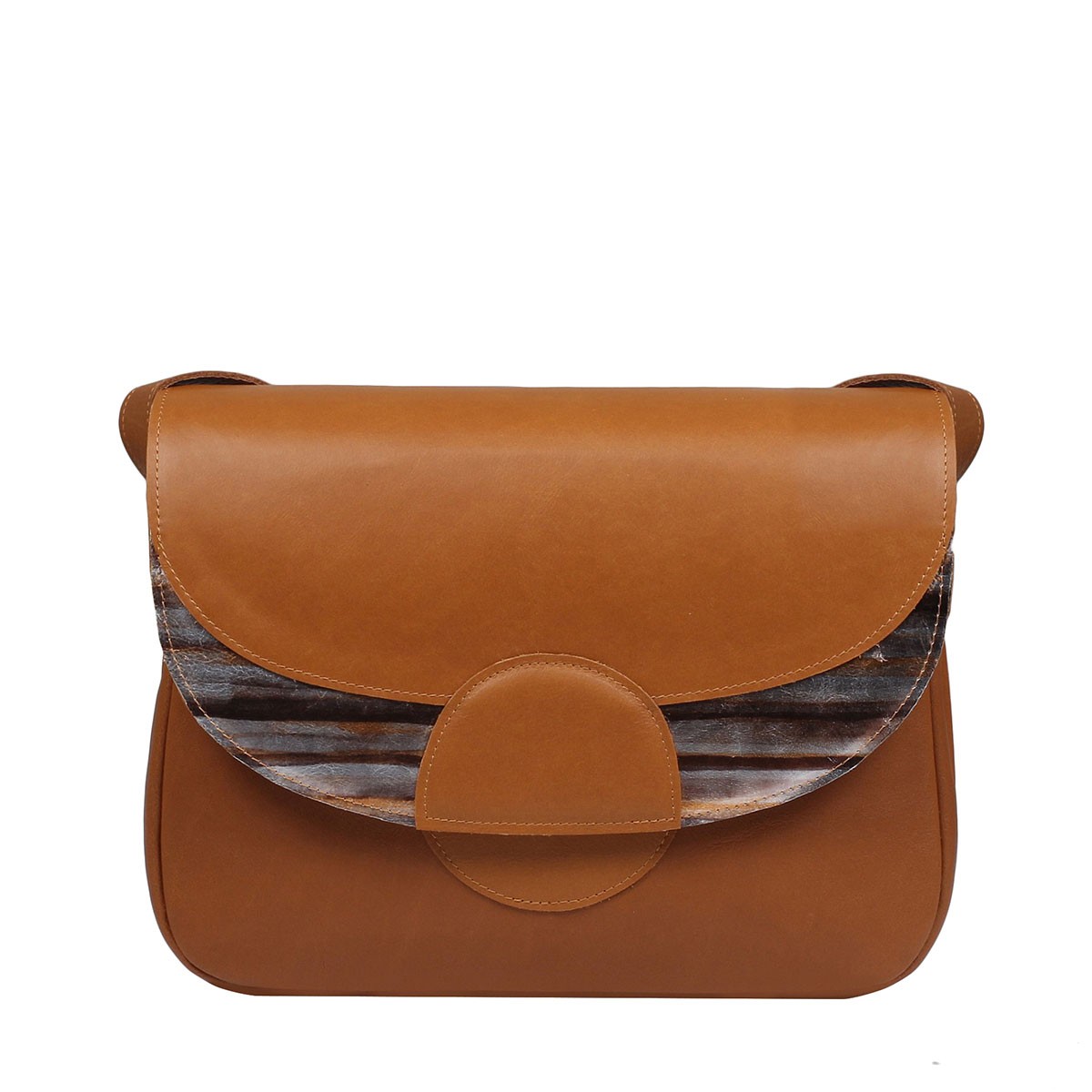 brązowa torebka damska skórzana na ramię Rainbow