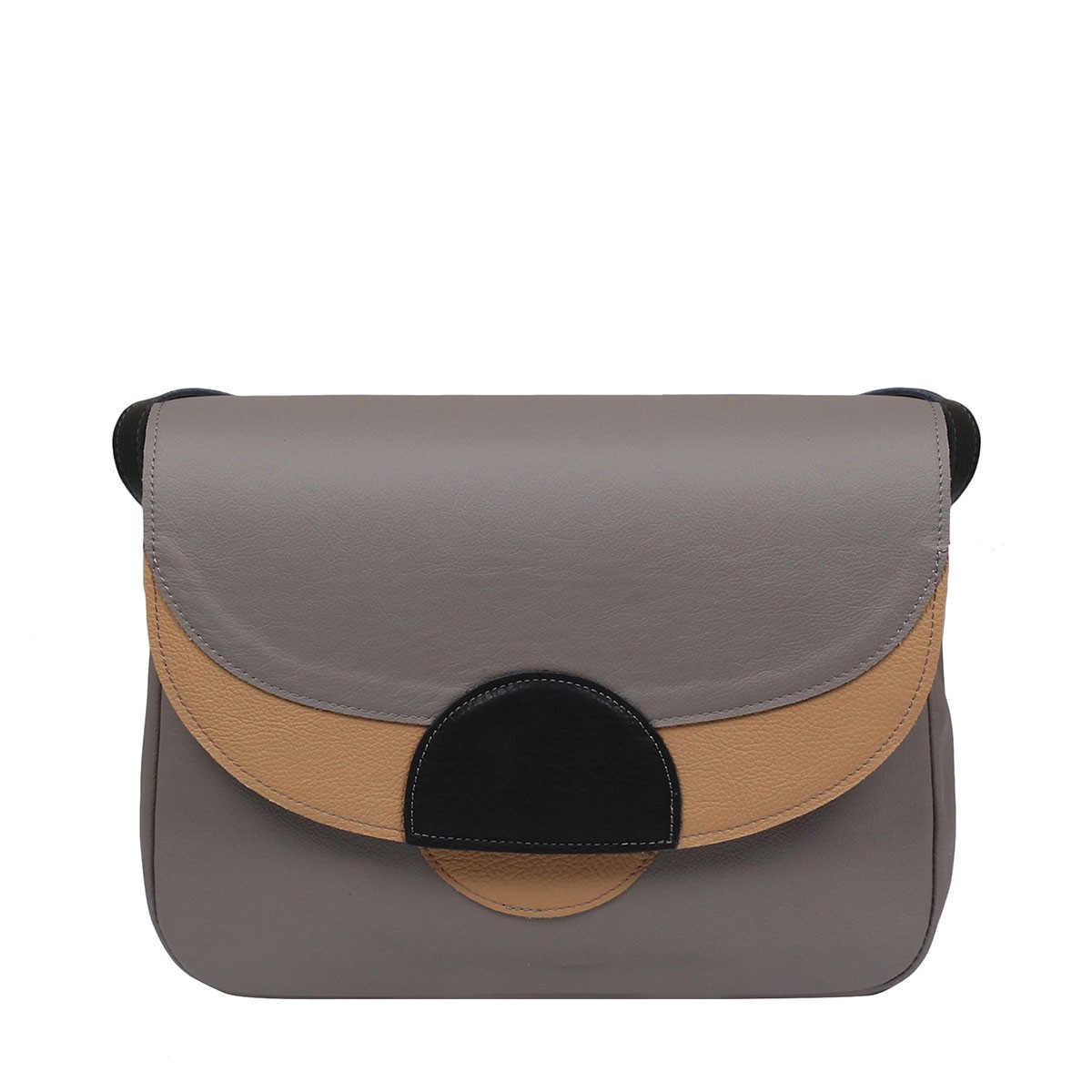 popielata torebka damska  skórzana na ramię Rainbow