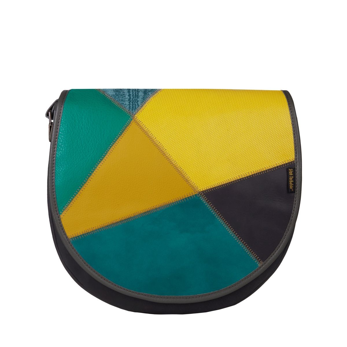 zielono żółta torebka damska skórzana listonoszka  na ramię  Zuza