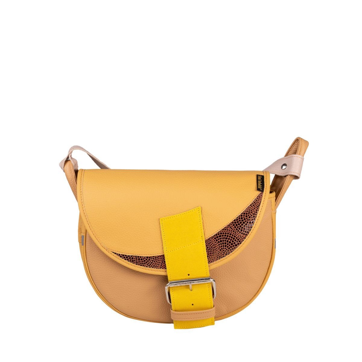 -żółta damska torebka listonoszka skórzana na ramię Freshman Mini