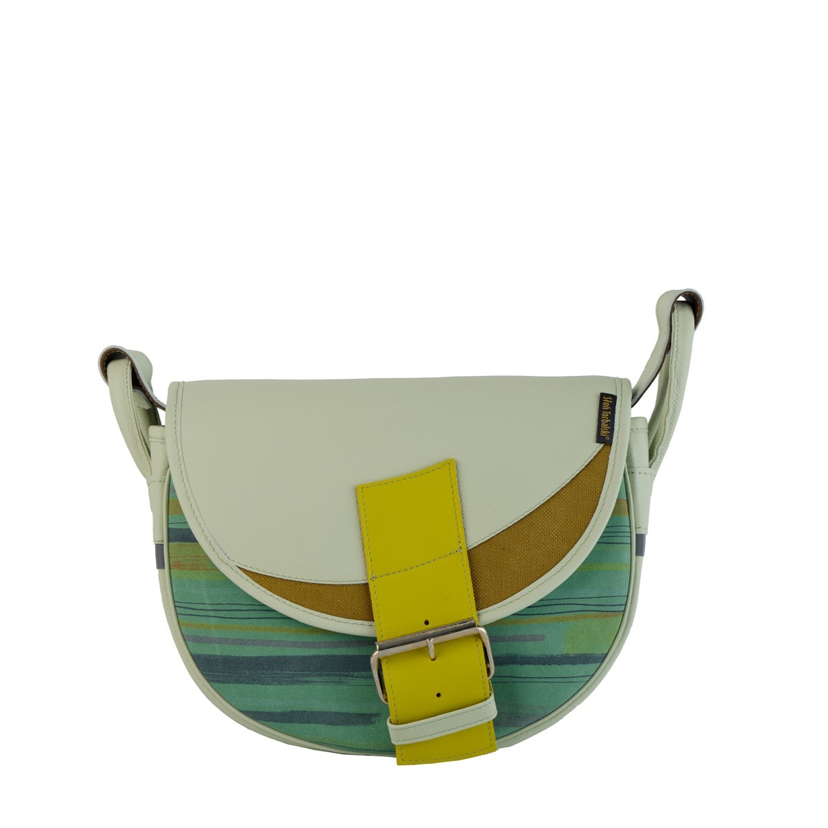 -zielono żółta damska torebka listonoszka skórzana na ramię Freshman Mini