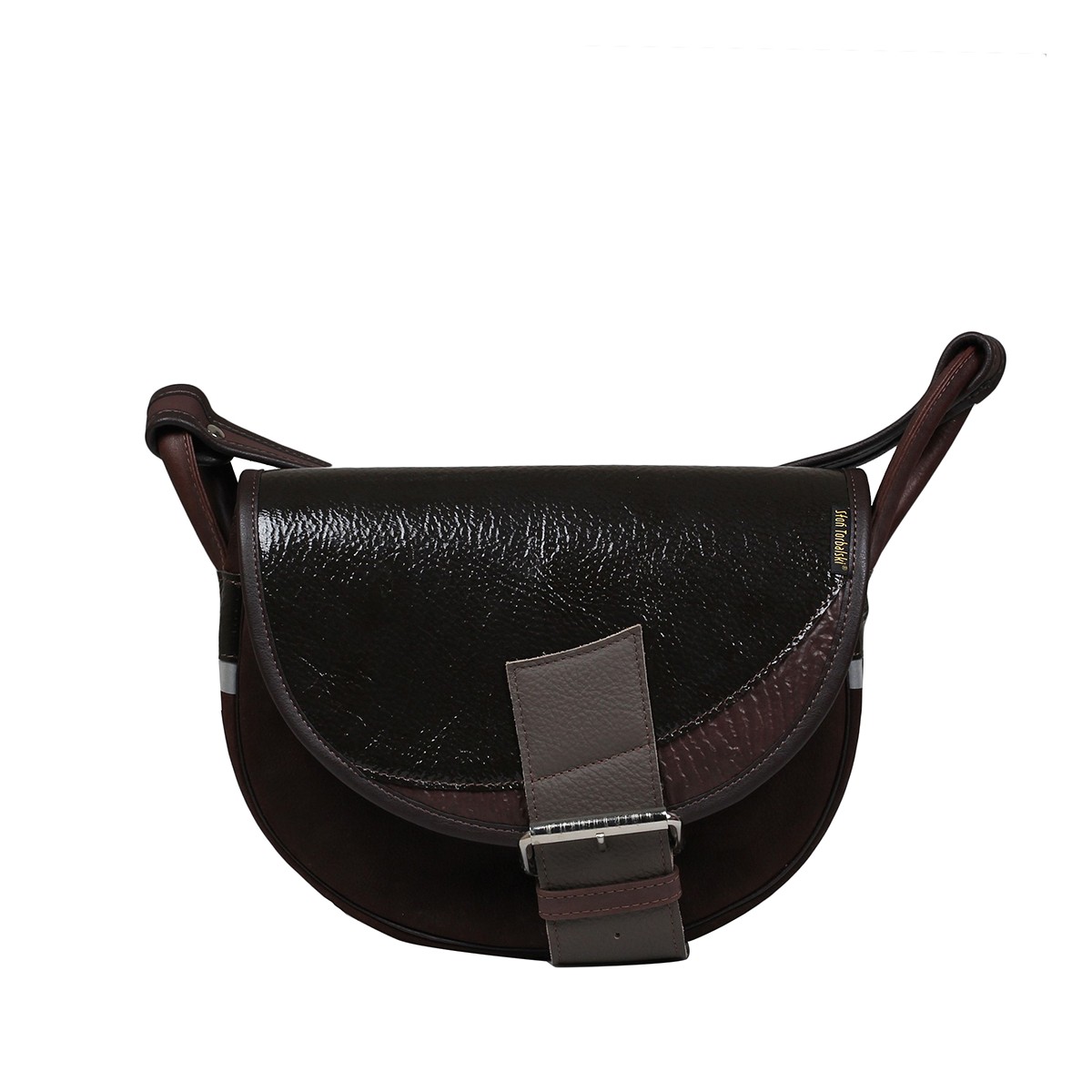 brązowa torebka na ramię listonoszka skórzana Freshman Mini