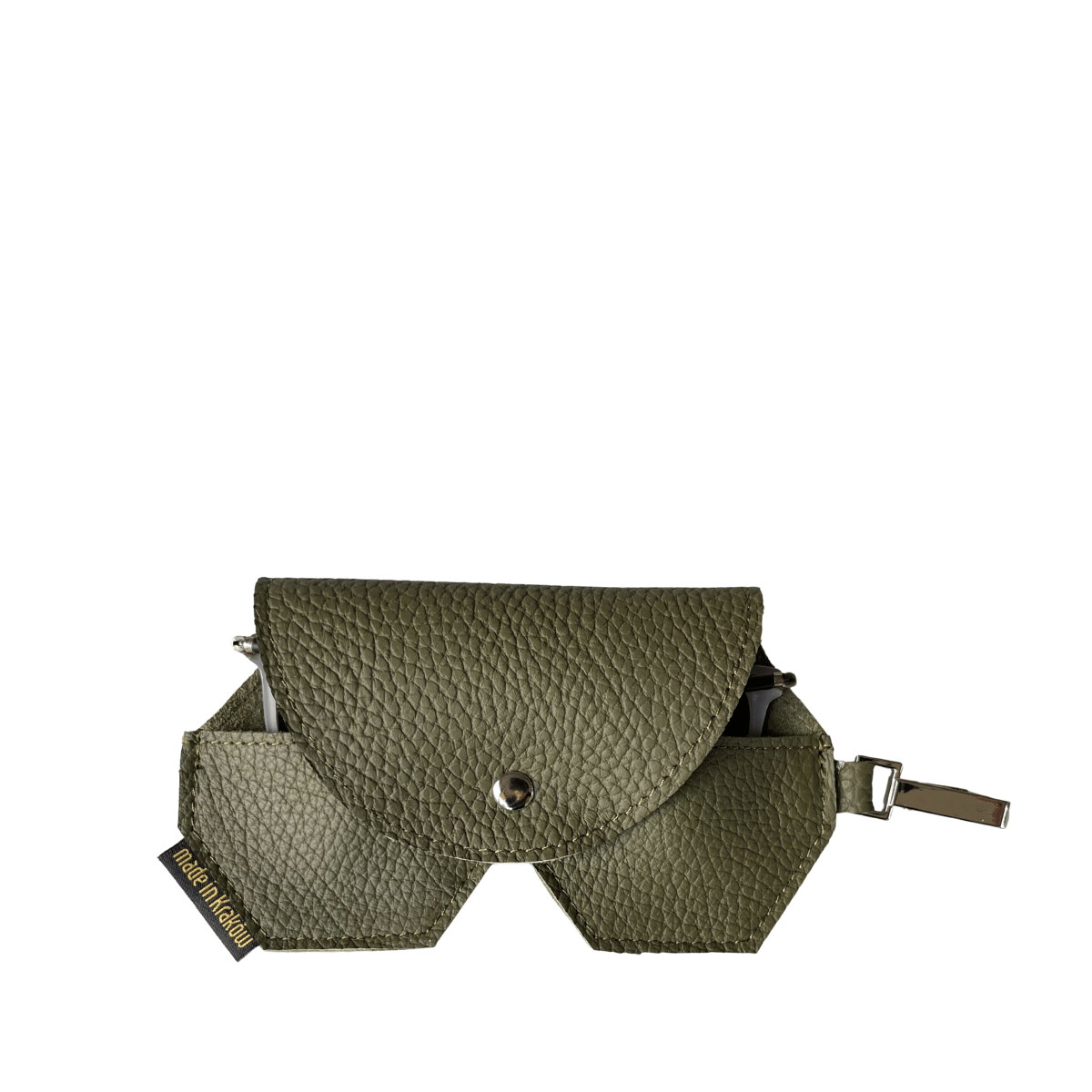 zielone skórzane etui na okulary