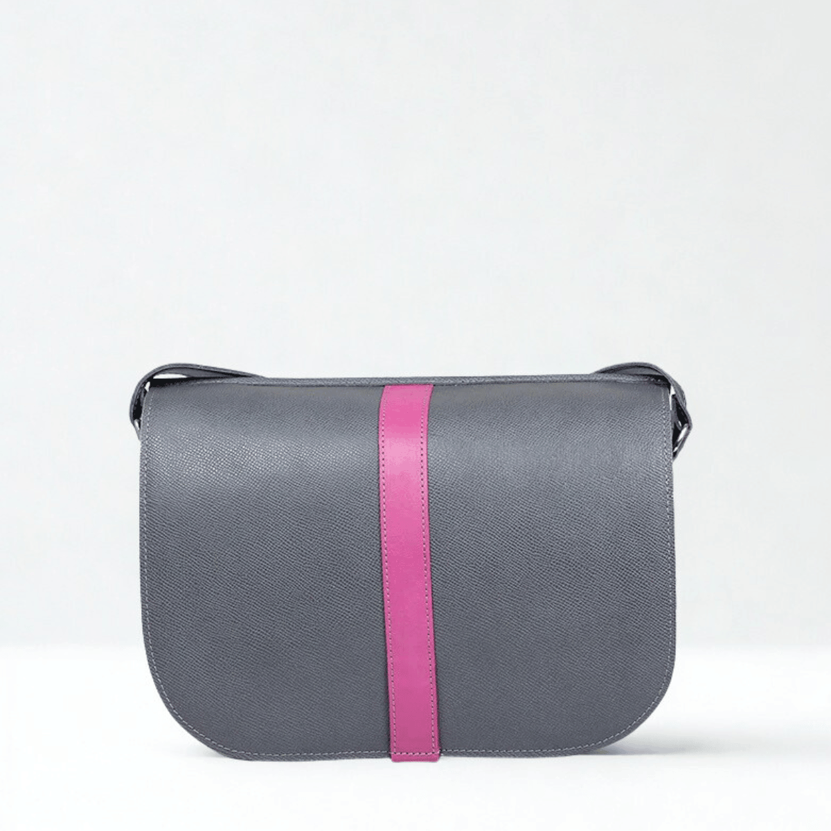 -torebka damska skórzana Emma na ramię popielato-różowa