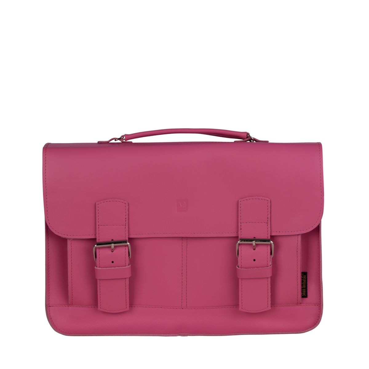 różowa torba skórzana Brooklyn na ramię i do ręki