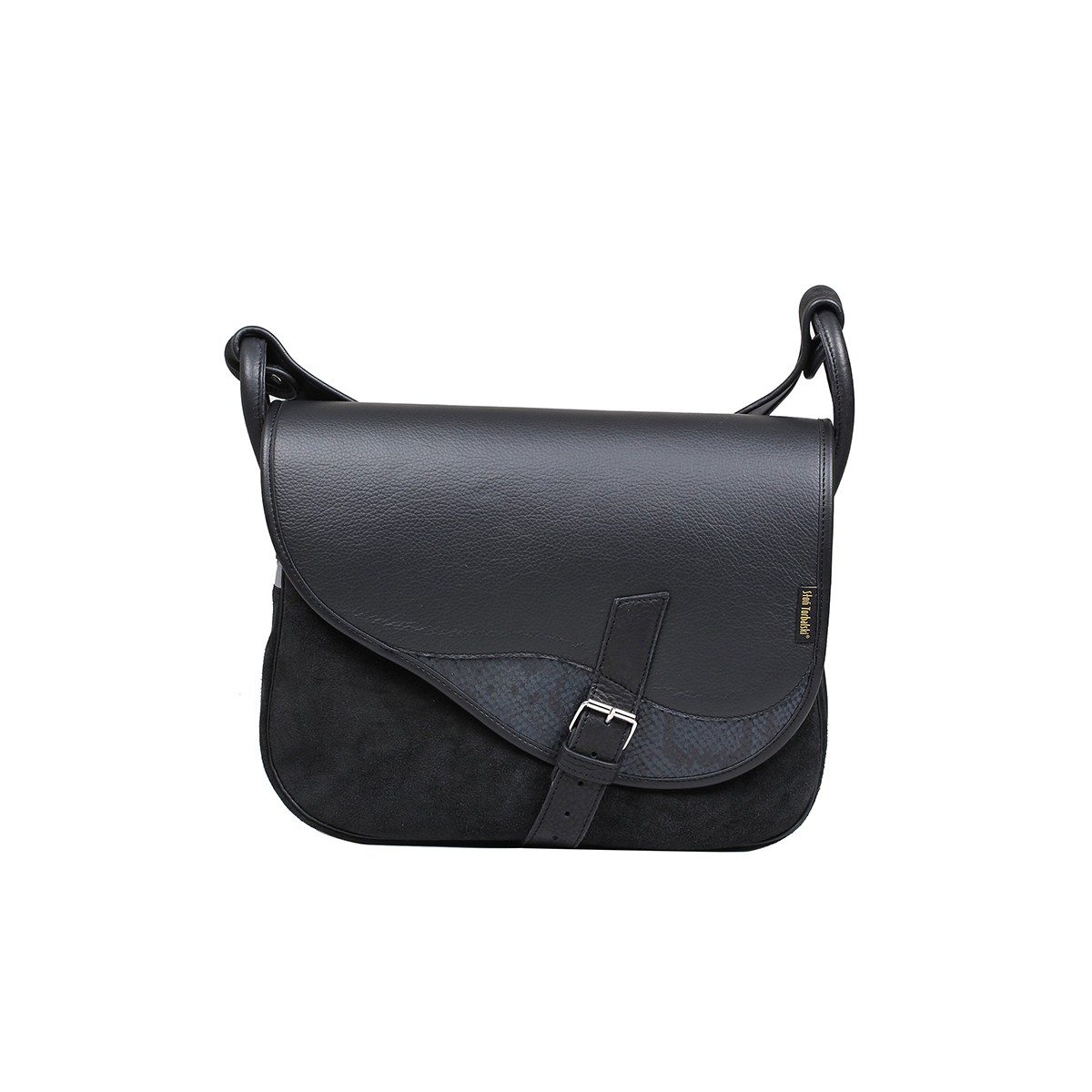 torebka damska skórzana Freshman na ramię listonoszka czarna