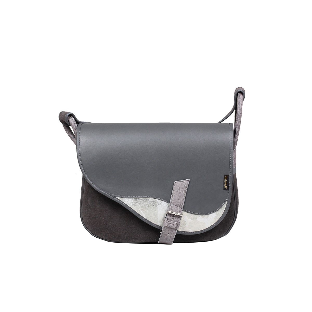 torebka damska skórzana Freshman na ramię listonoszka szara