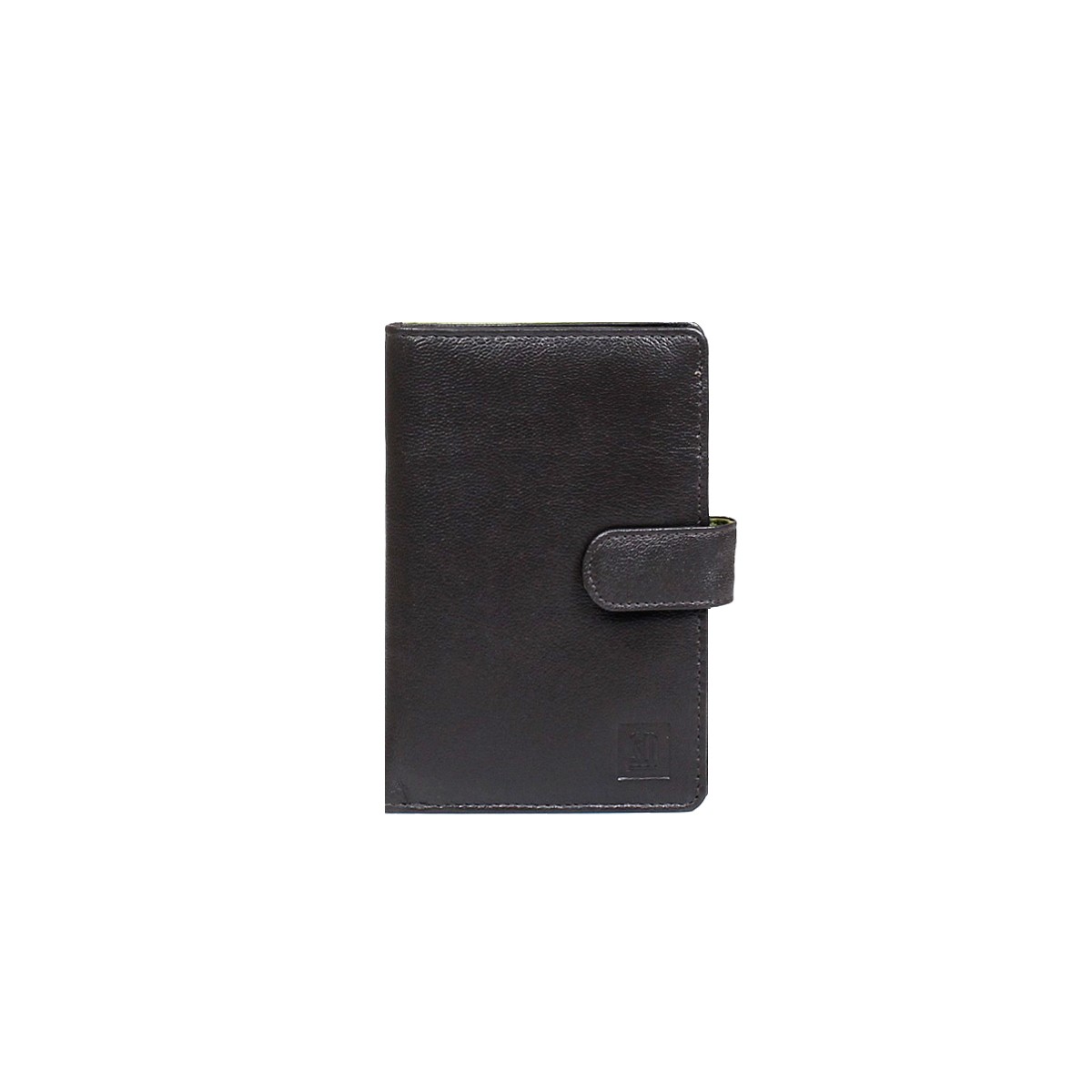 -brązowy portfel skórzany unisex z kolorowym wnętrzem