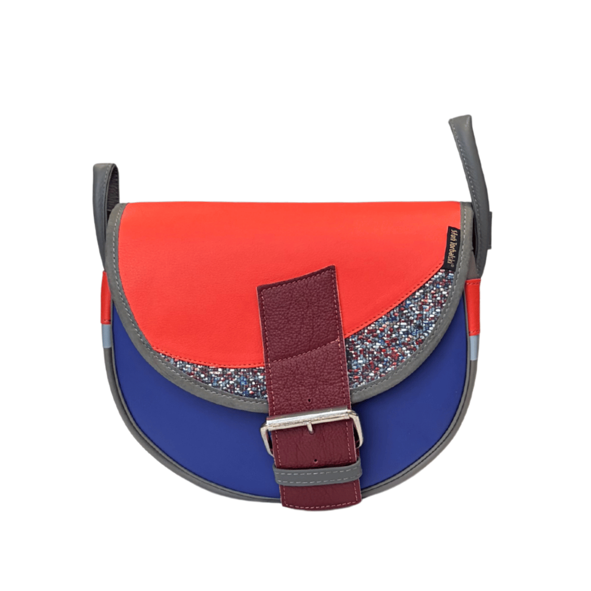 -fioletowo-pomarańczowa torebka damska skórzana listonoszka na ramię Freshman Mini