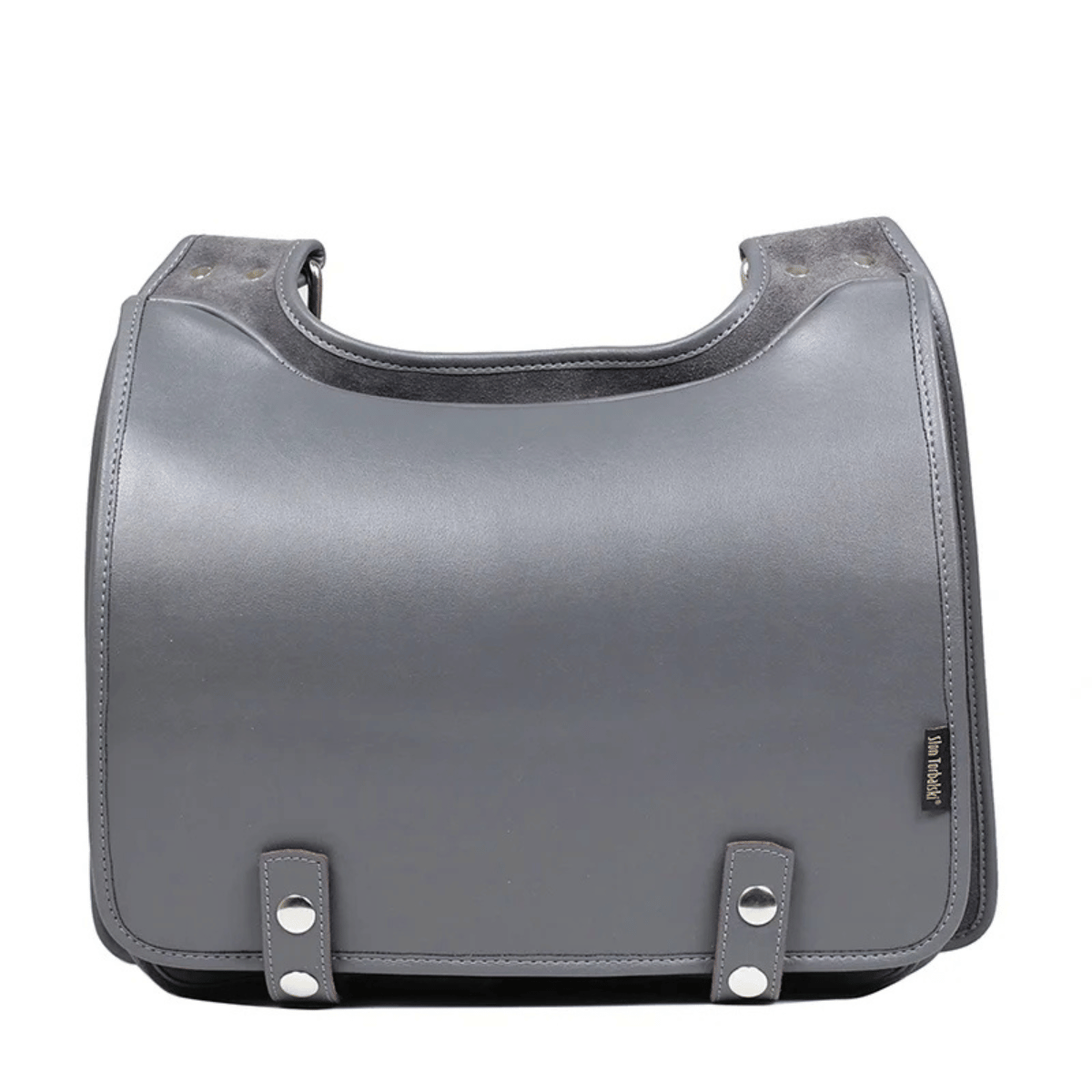 popielata torba skórzana Bookcase na ramię listonoszka popielata