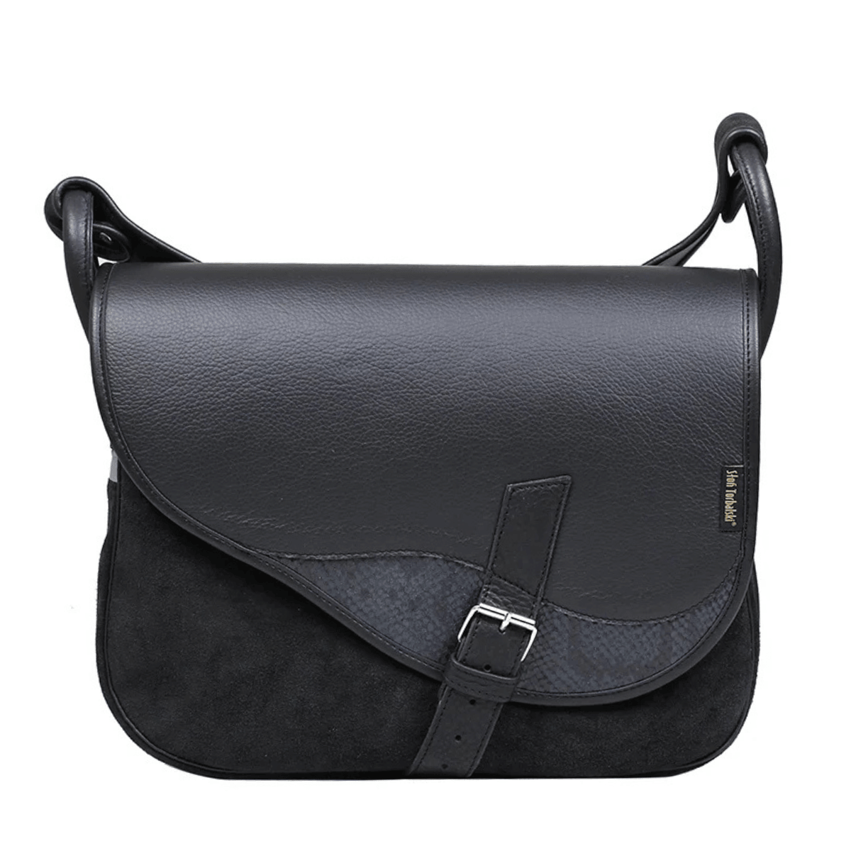 torebka damska skórzana Freshman na ramię listonoszka czarna