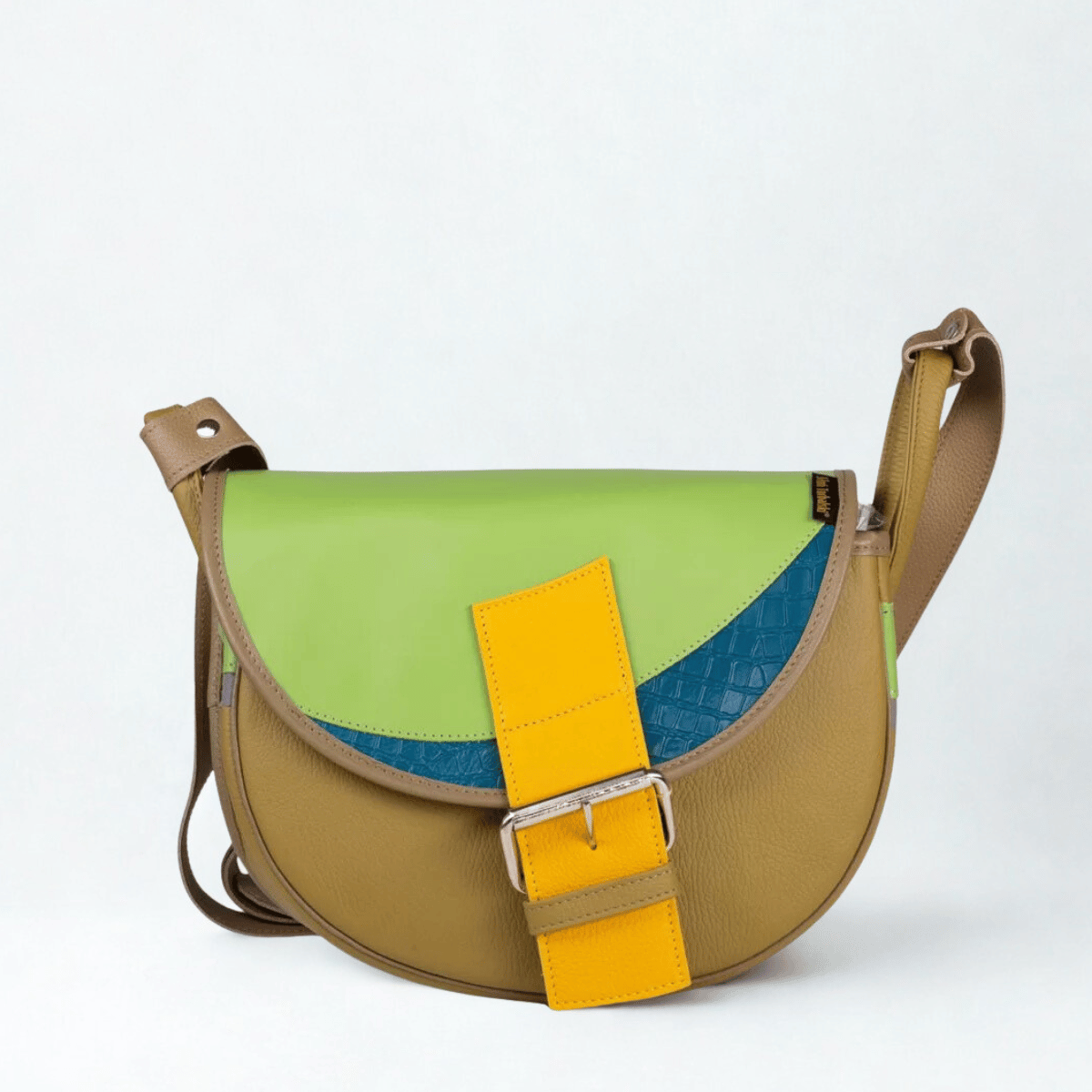 zielona damska torebka listonoszka skórzana na ramię Freshman Mini