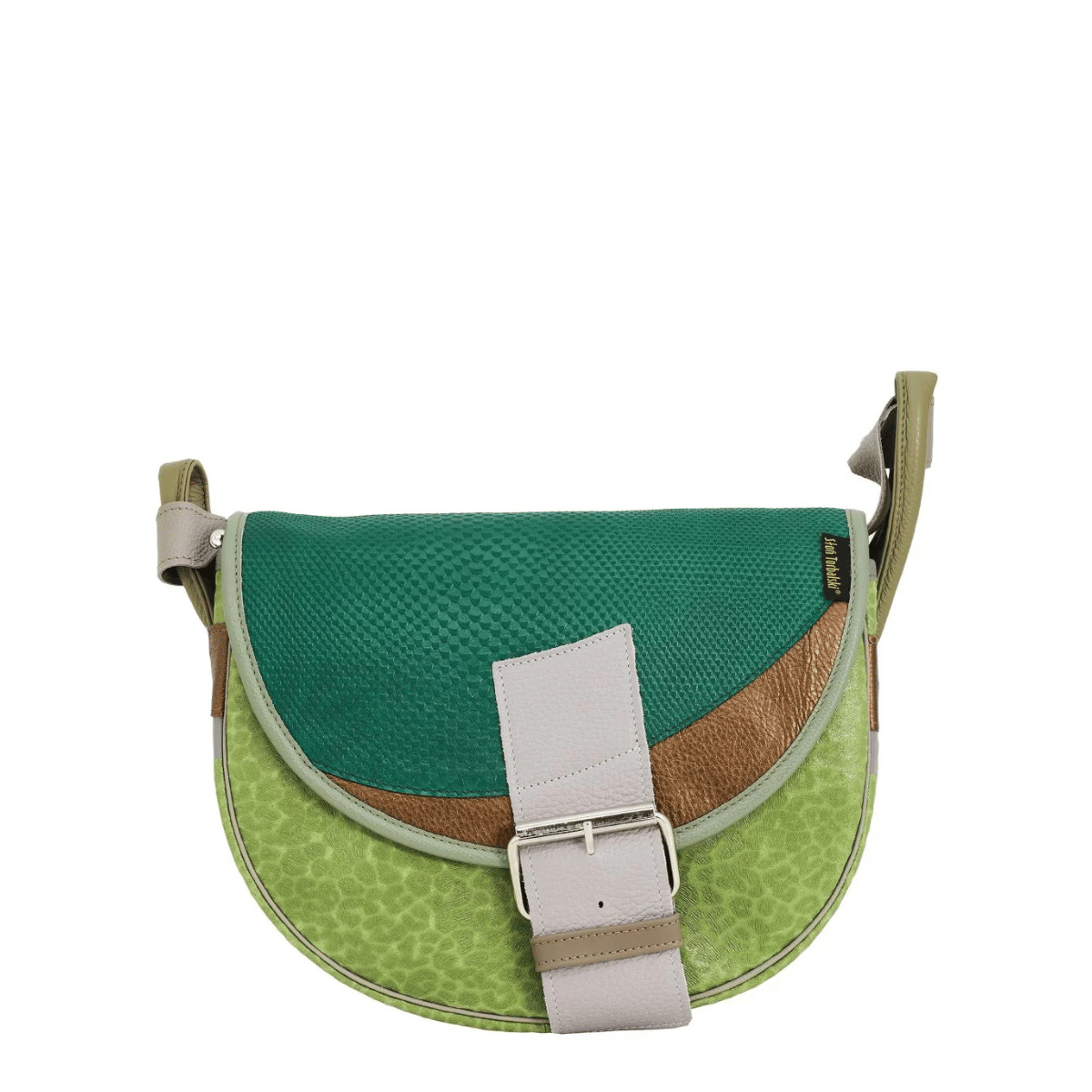 zielona damska torebka listonoszka skórzana na ramię Freshman Mini