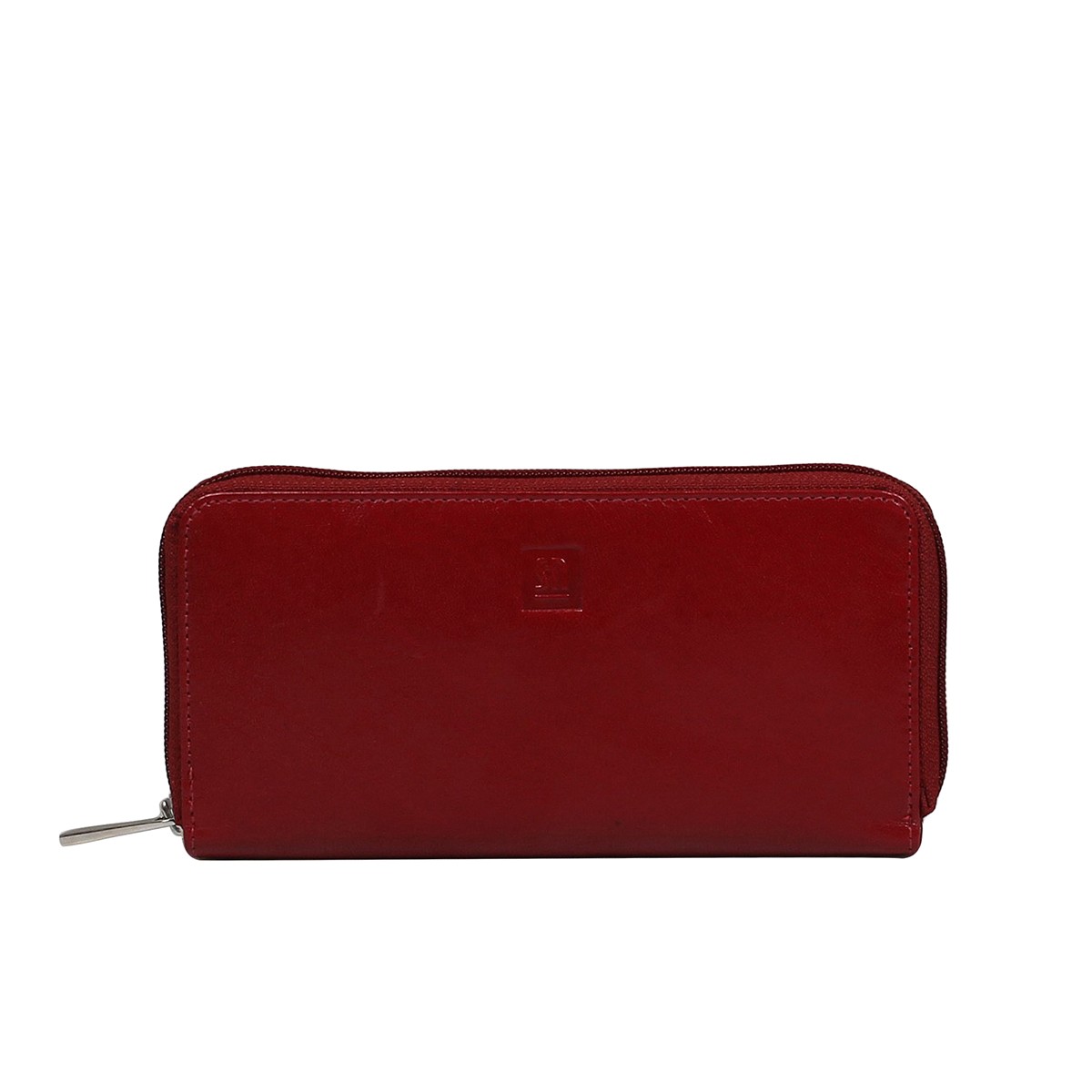 Czerwony portfel skórzany damski na zamek - Tosia