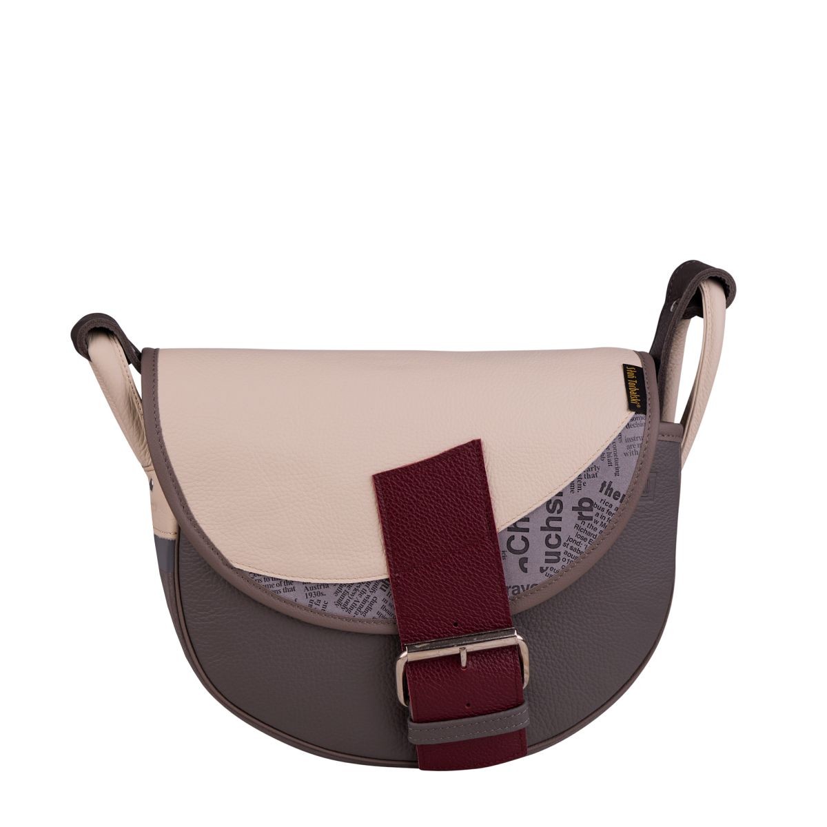  popielata damska torebka listonoszka skórzana na ramię Freshman Mini