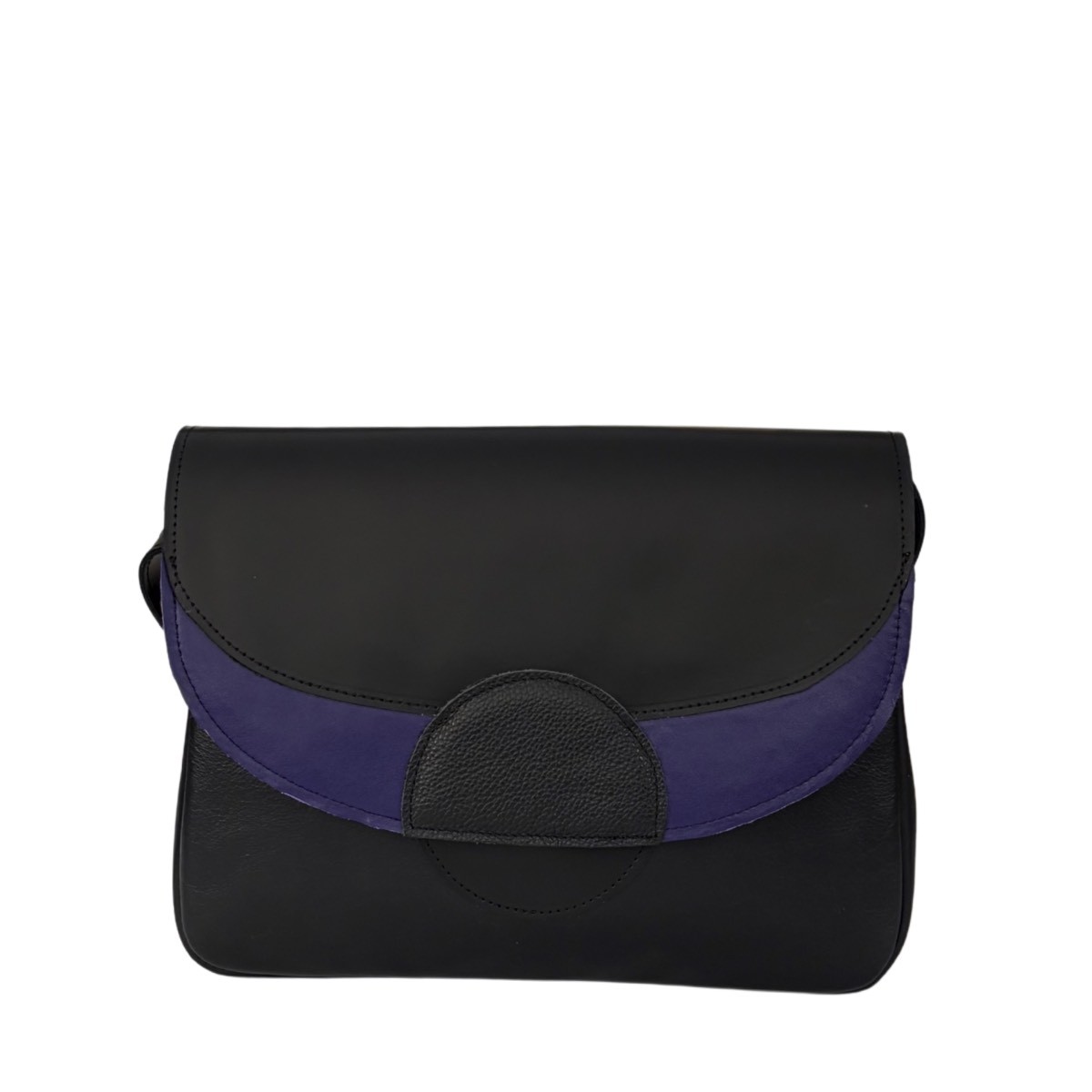 czarna torebka skórzana na ramię Rainbow