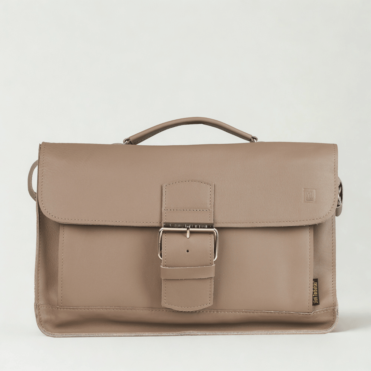 beżowa torba skórzana Boston na ramię i do ręki