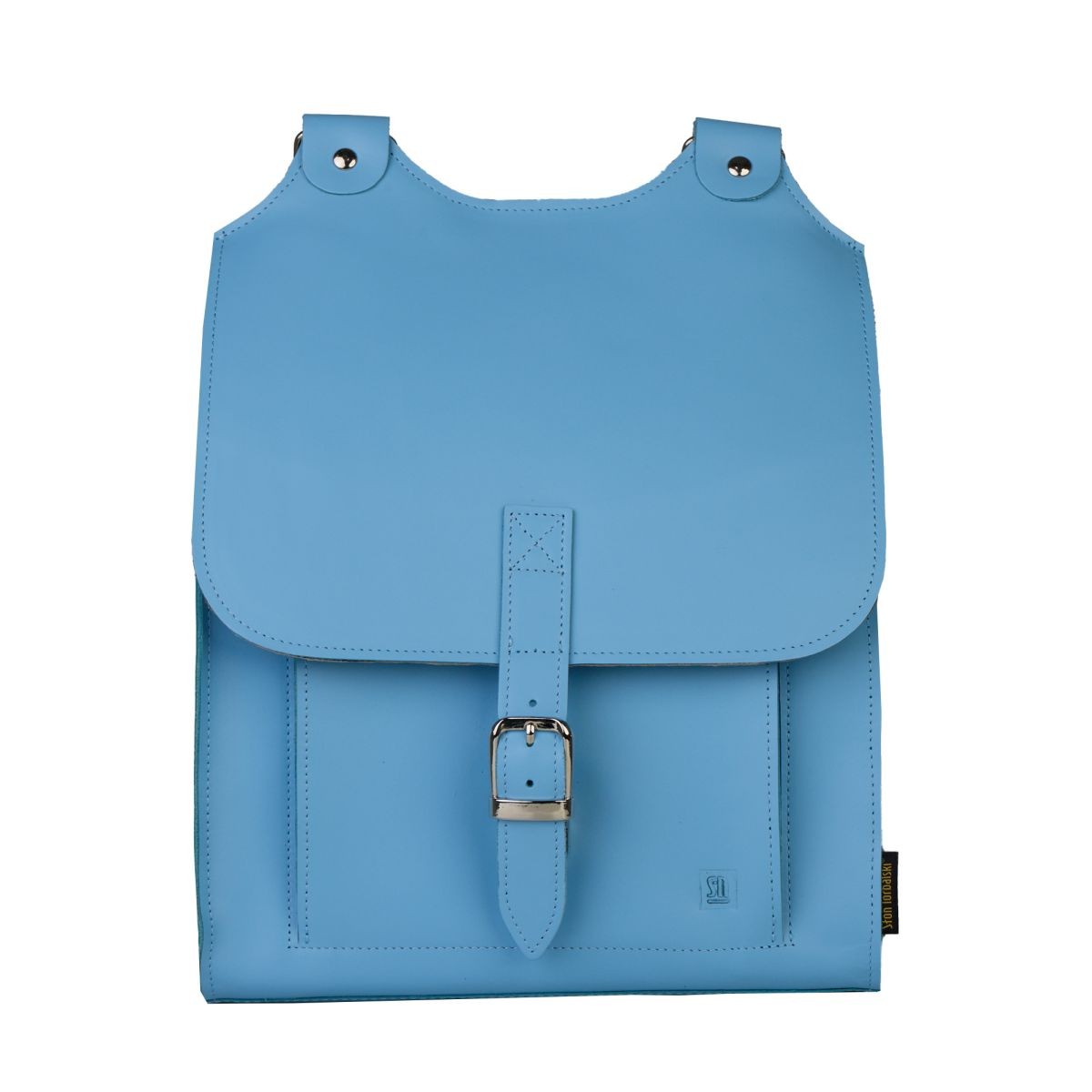 niebieski plecak skórzany Bookpack