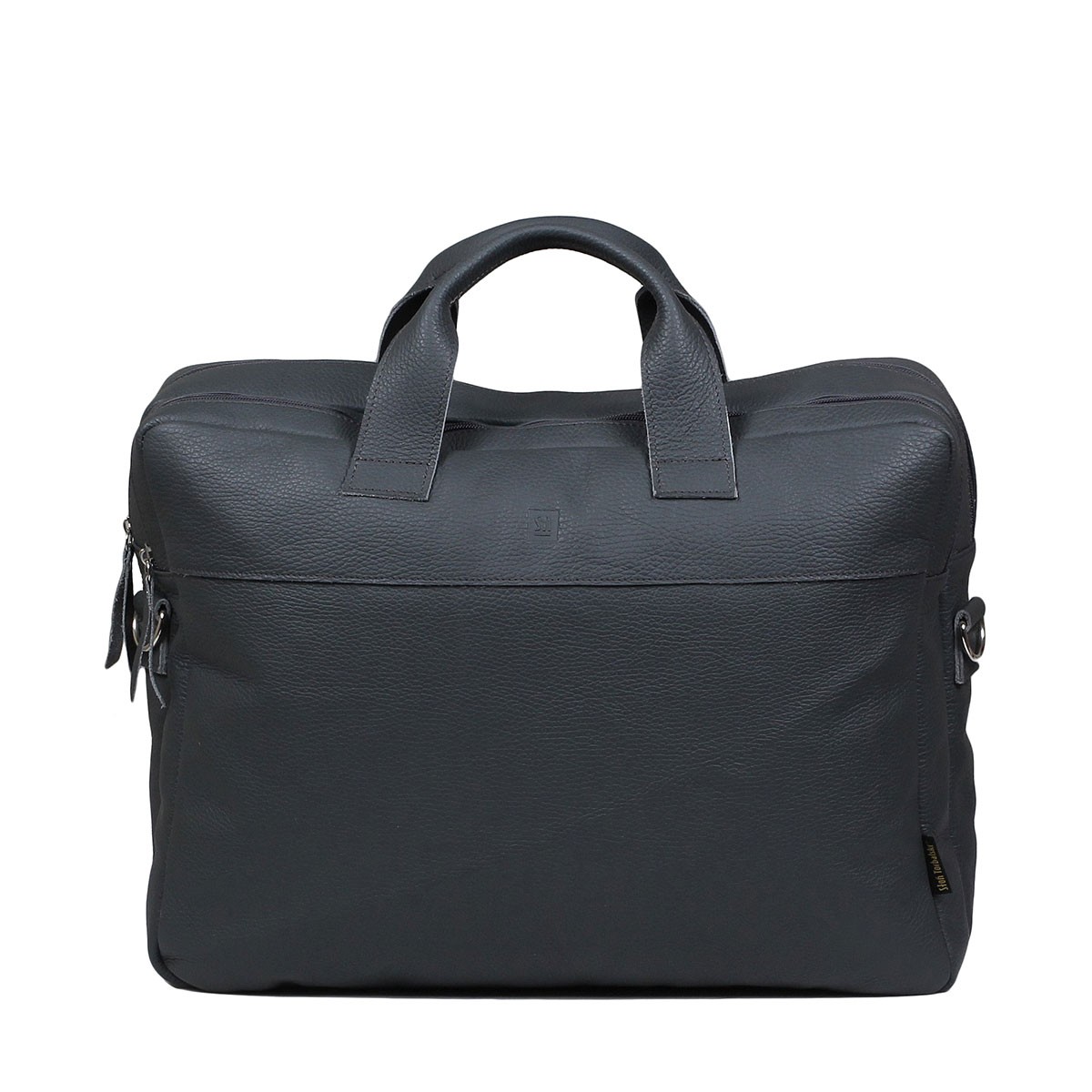 popielata torba skórzana na ramię i do ręki King