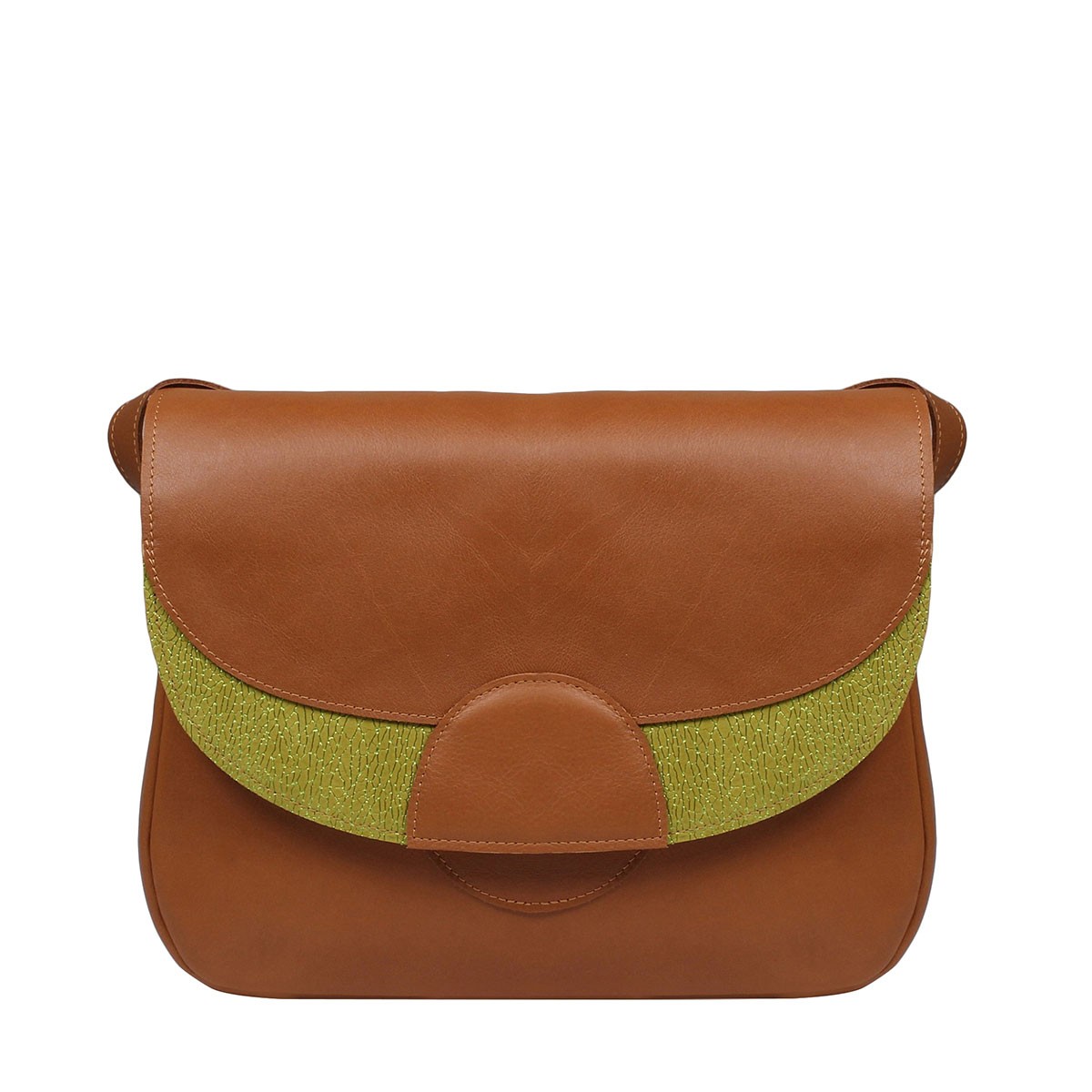 -brązowa torebka damska  skórzana na ramię Rainbow