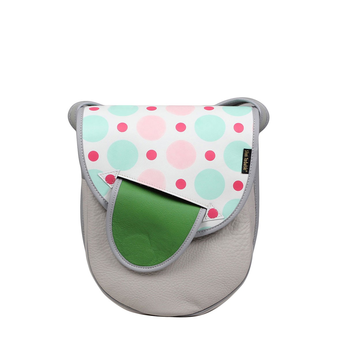 -popielata torebka damska skórzana City Light na ramię