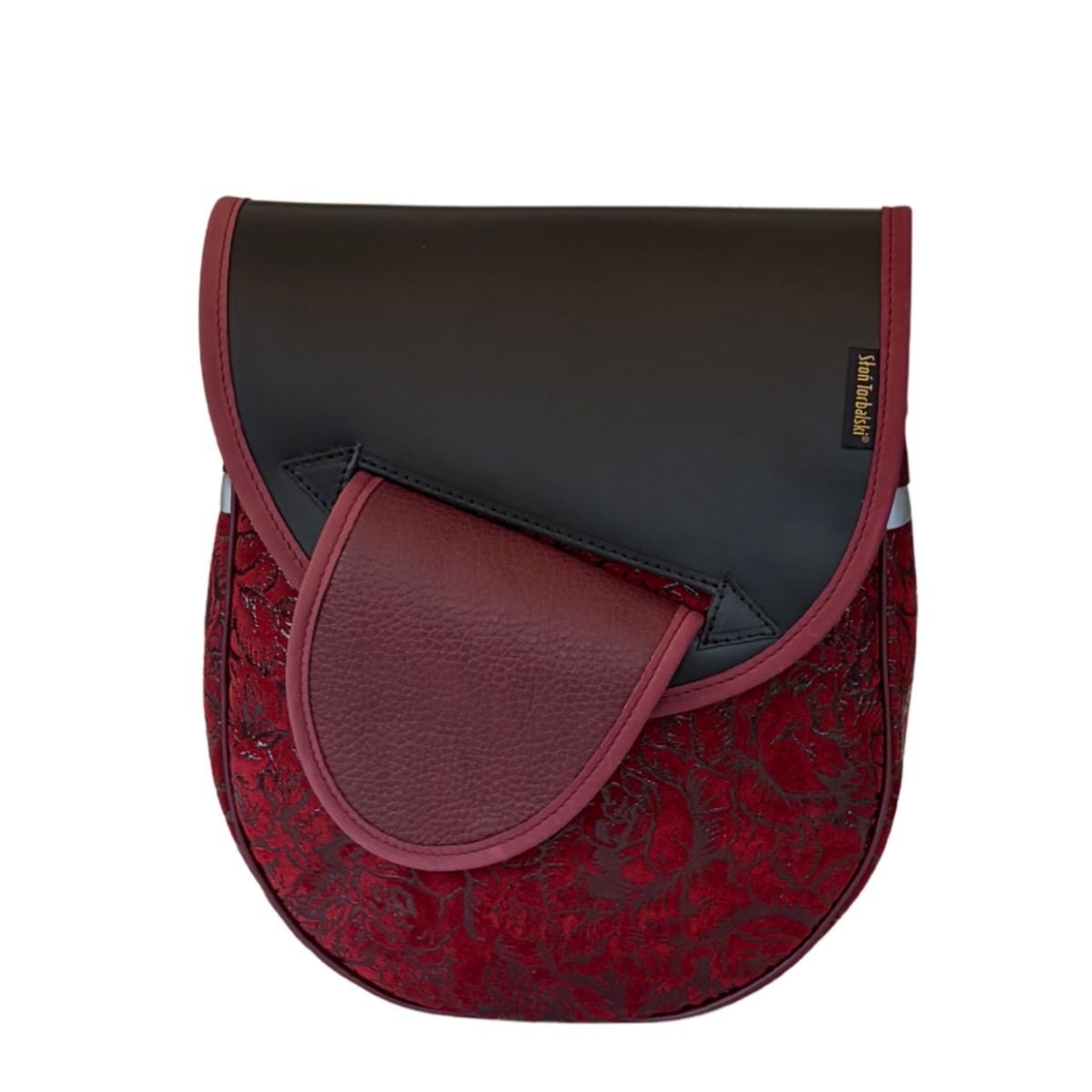 bordowo czarna torebka damska skórzana na ramię City Light