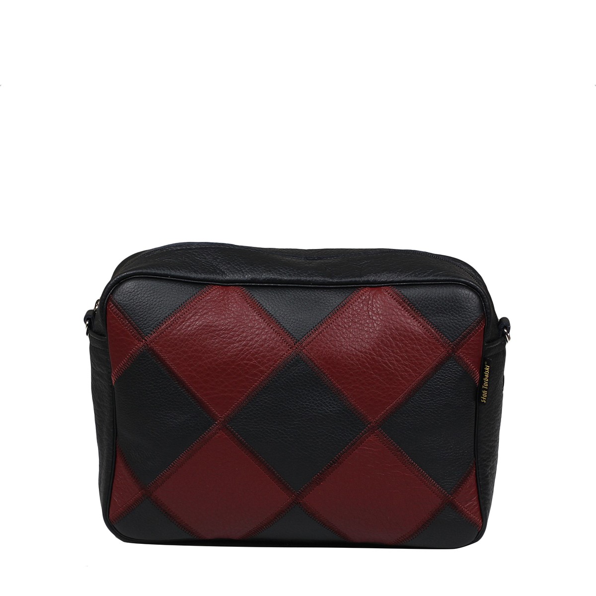 czrno bordowa torebka damska skórzana na ramię