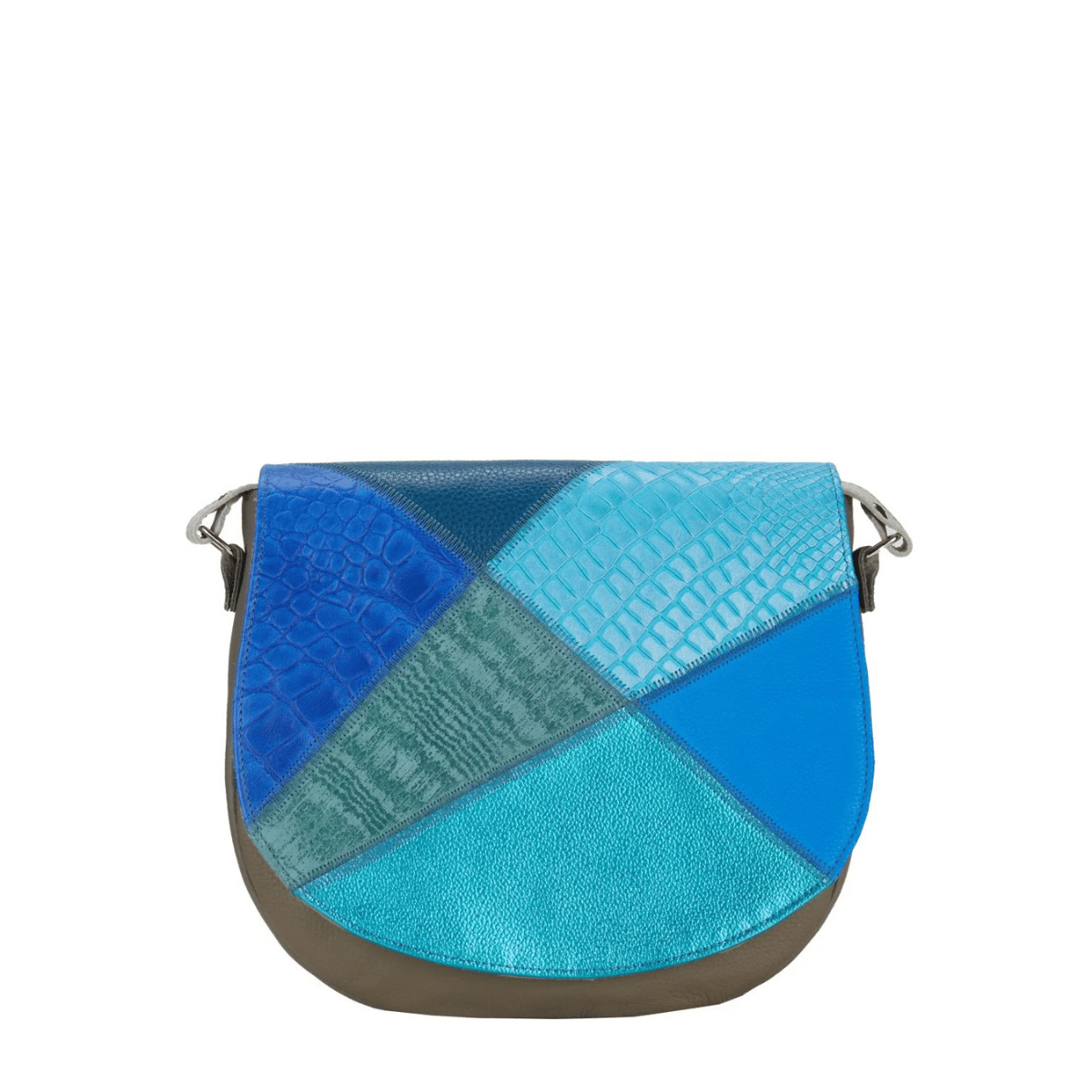 szaro niebieska torebka damska skórzana listonoszka na ramię  Mała Zu