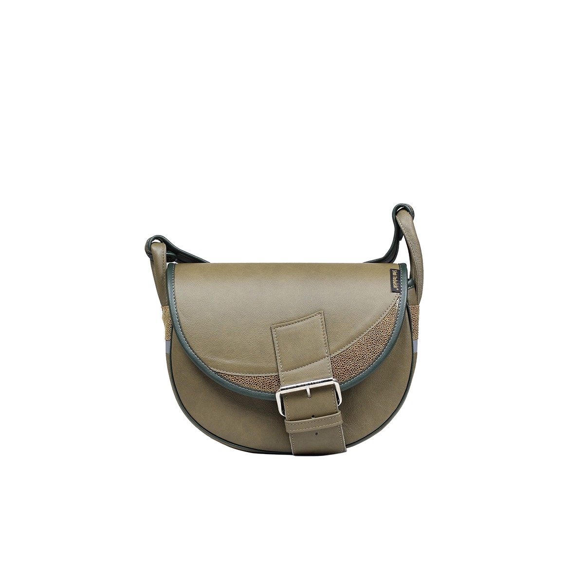 torebka damska skórzana Freshman Mini na ramię listonoszka zielona-khaki