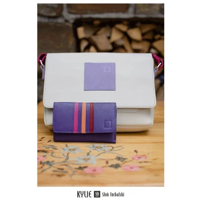Kolorowe portfele damskie skórzane - Fioletowe - Fioletowy
